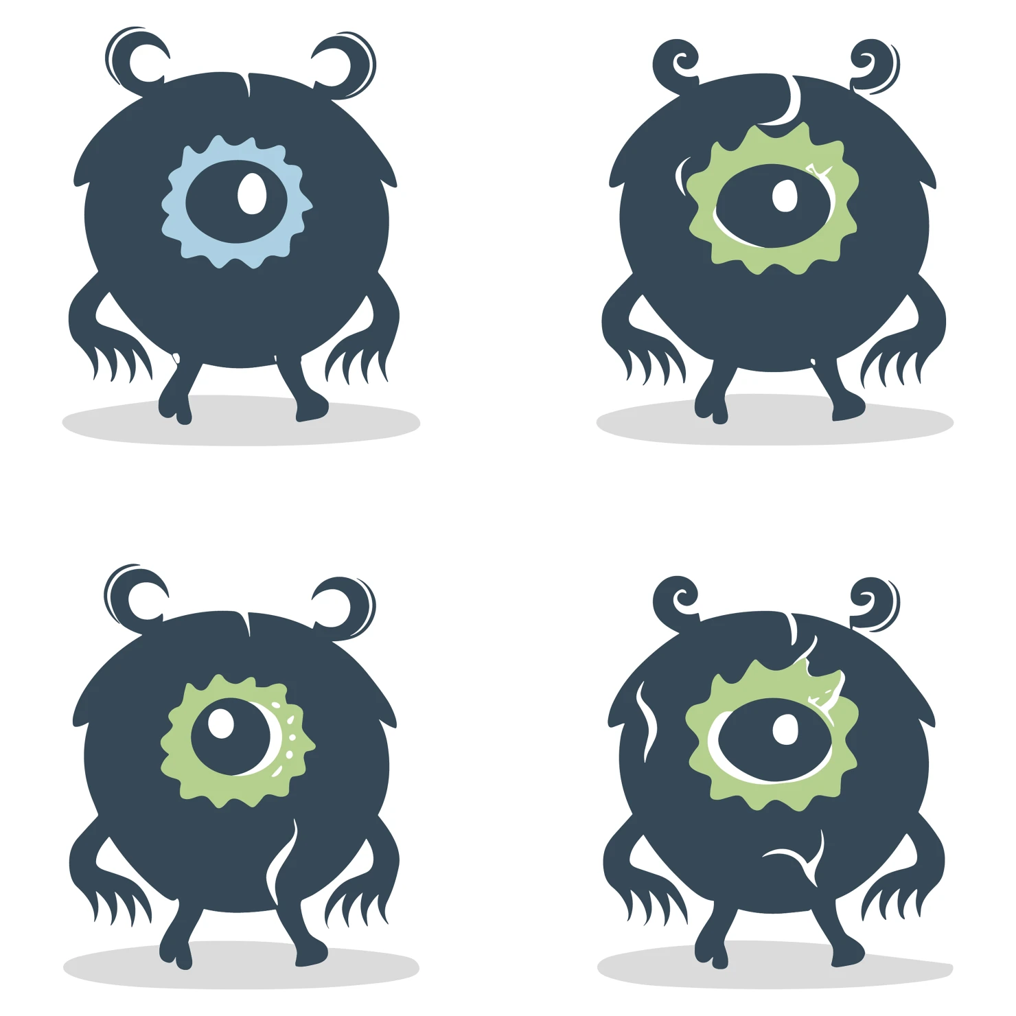 Monsters customizable clip art set design #35726