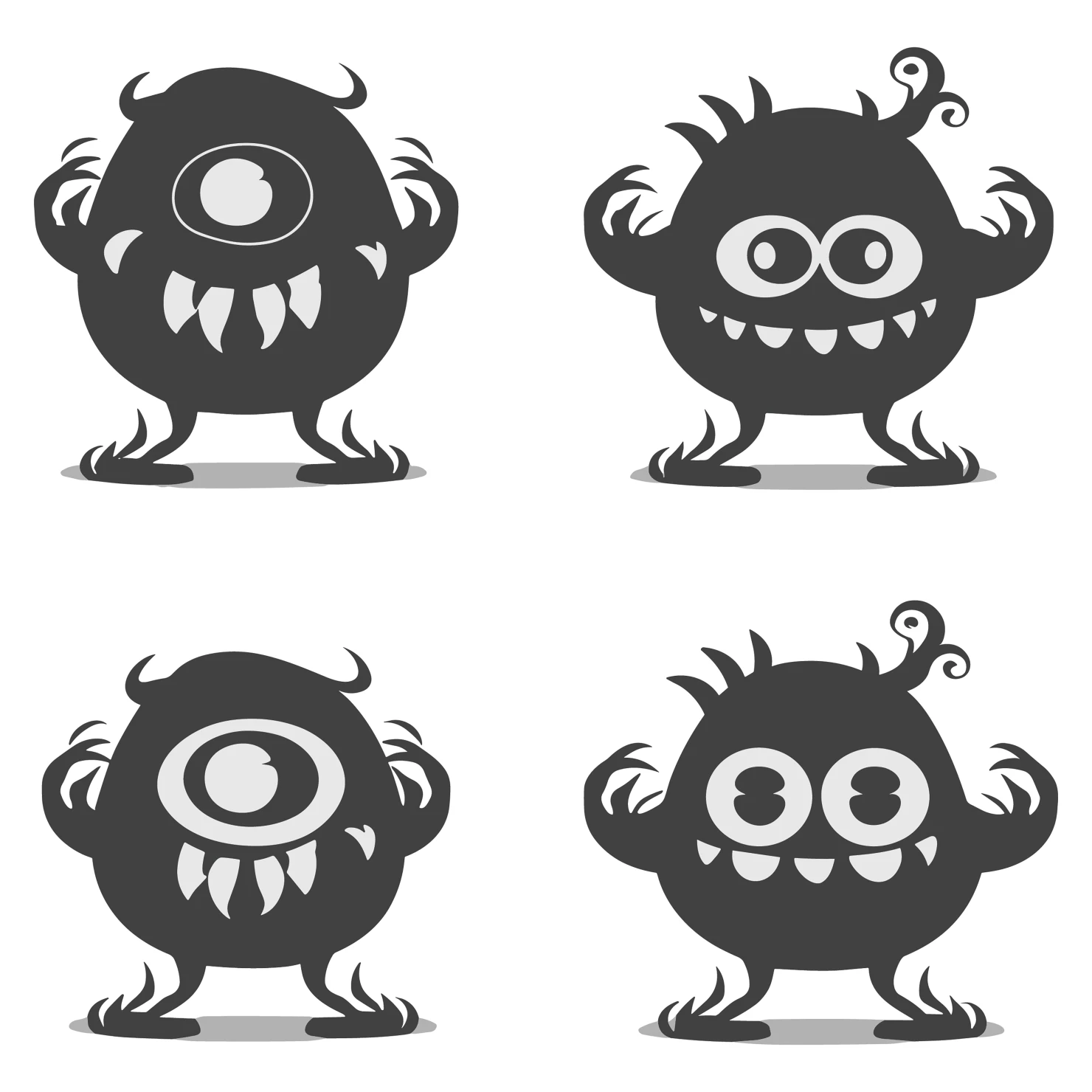 Monsters customizable clip art set design #35727