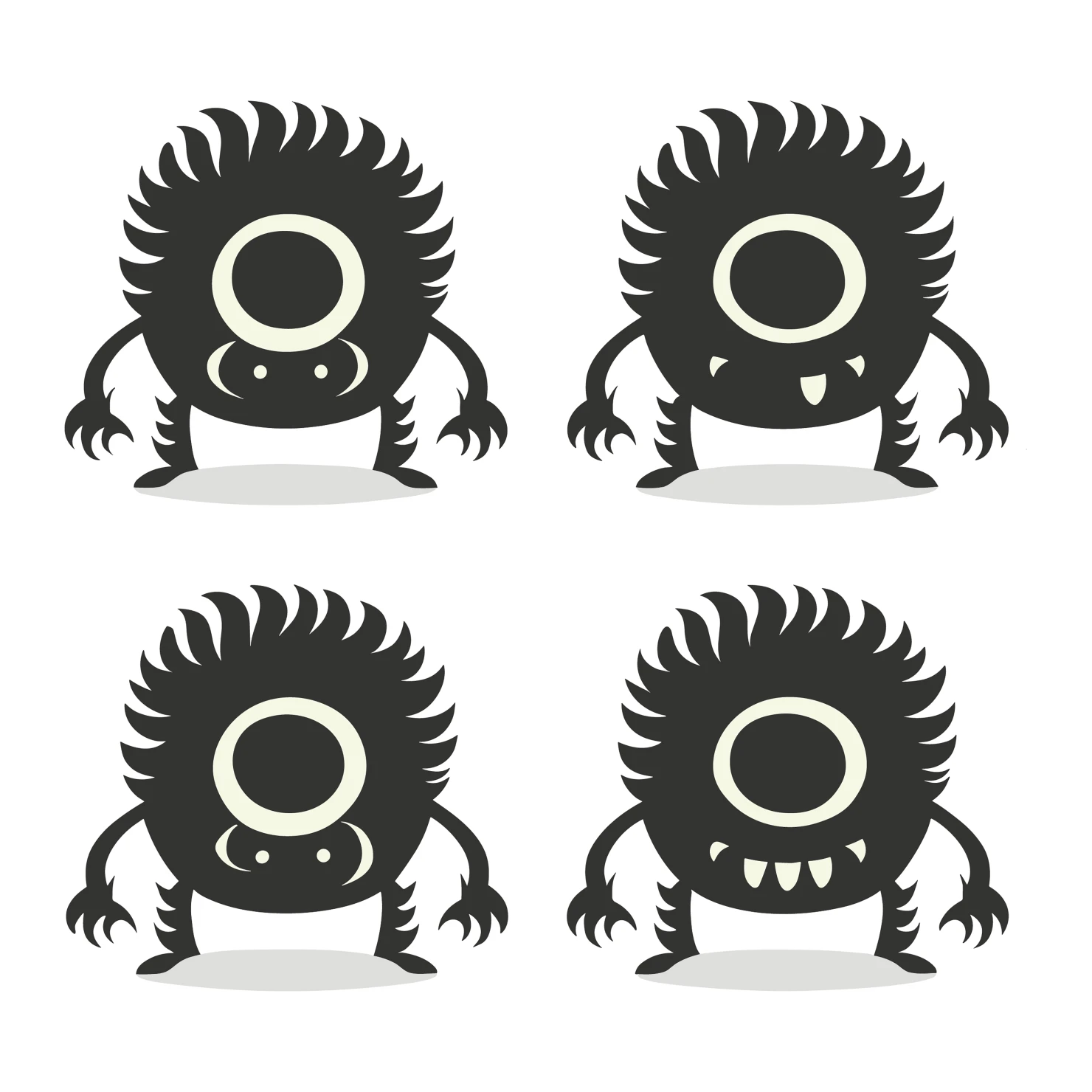Monsters customizable clip art set design #35728