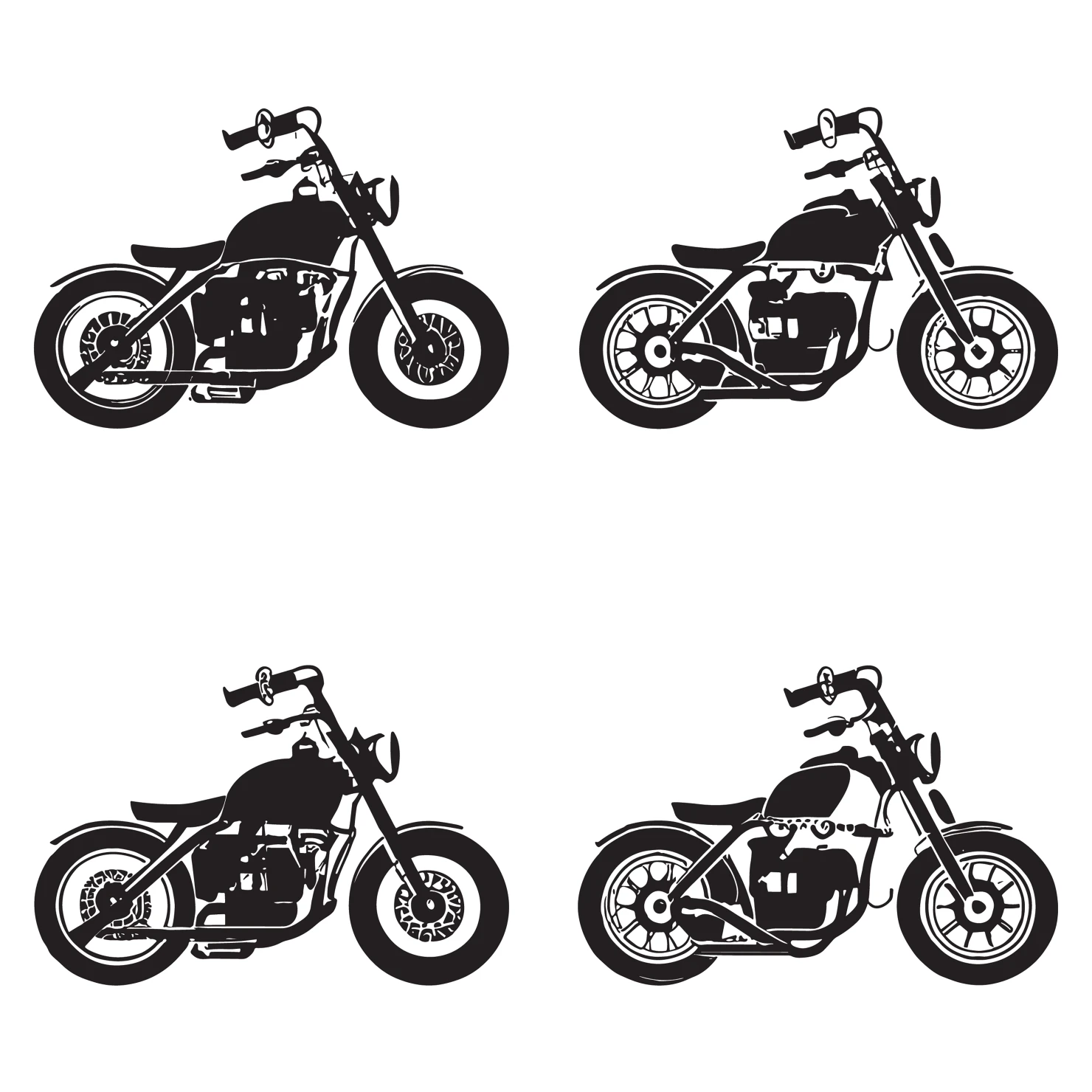 Bikes customizable silhouettes set design #35729