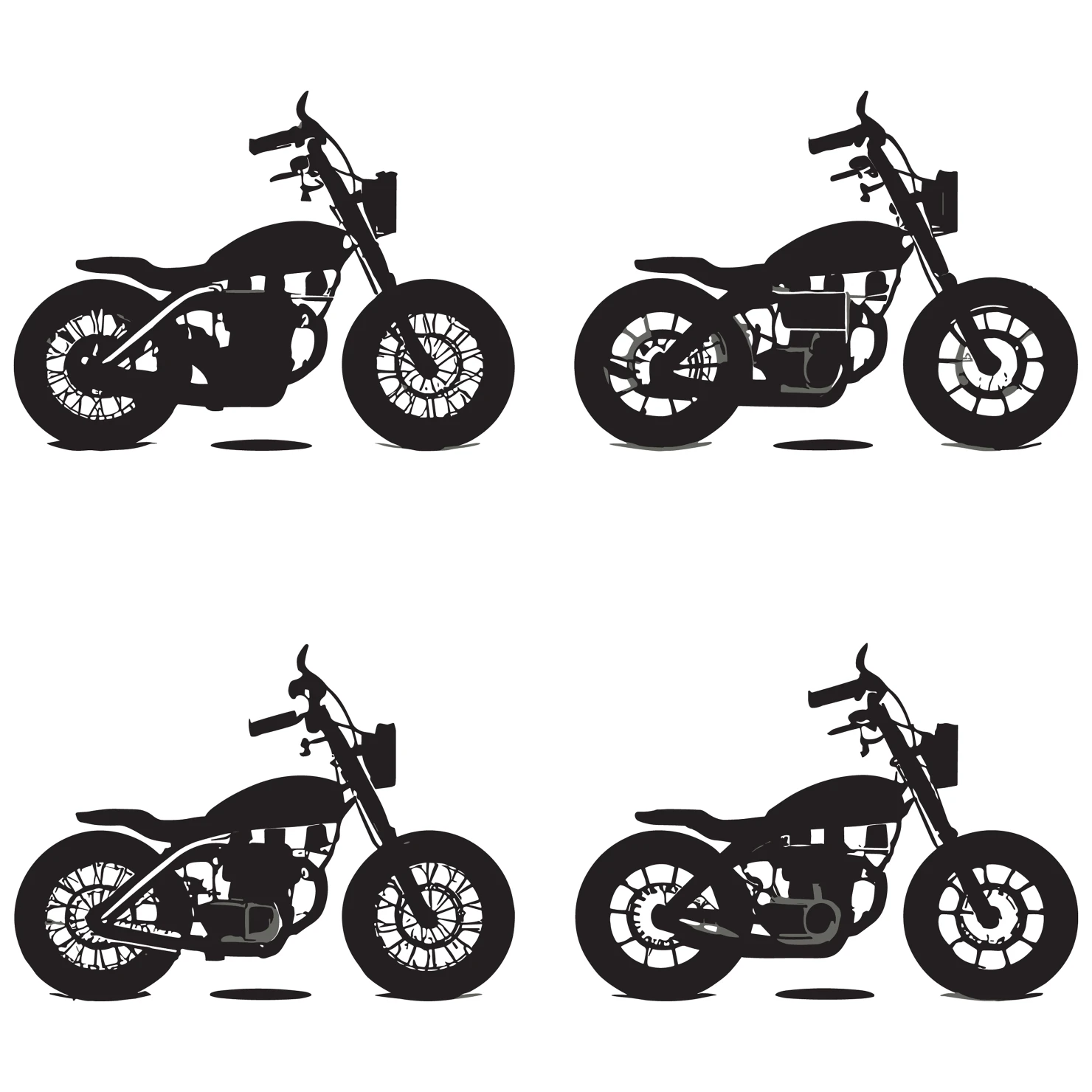 Bikes customizable silhouettes set design #35730