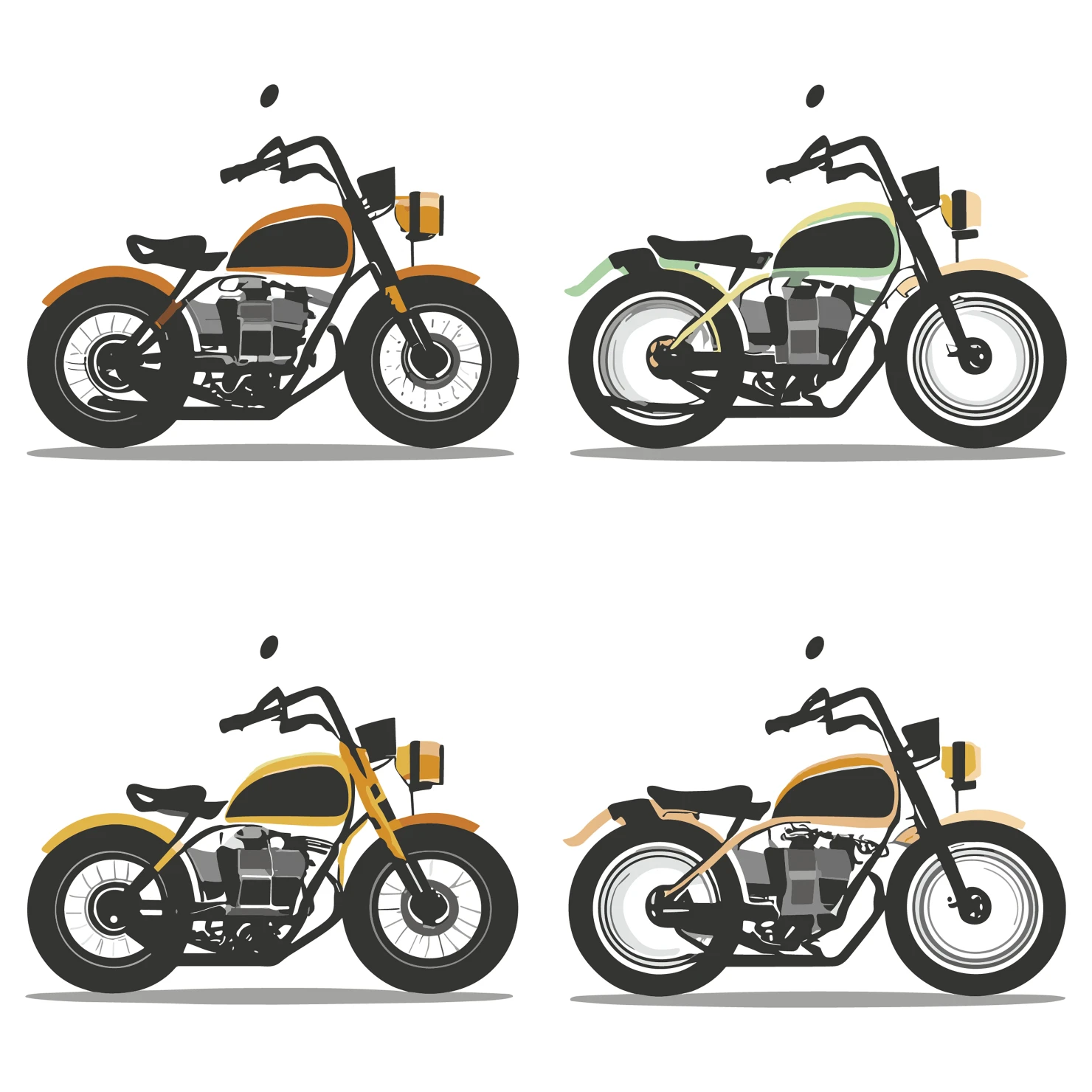 Bikes customizable icon set design #35732