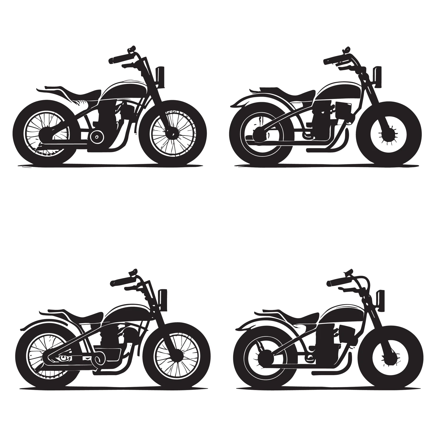 Bikes customizable silhouettes set design #35733