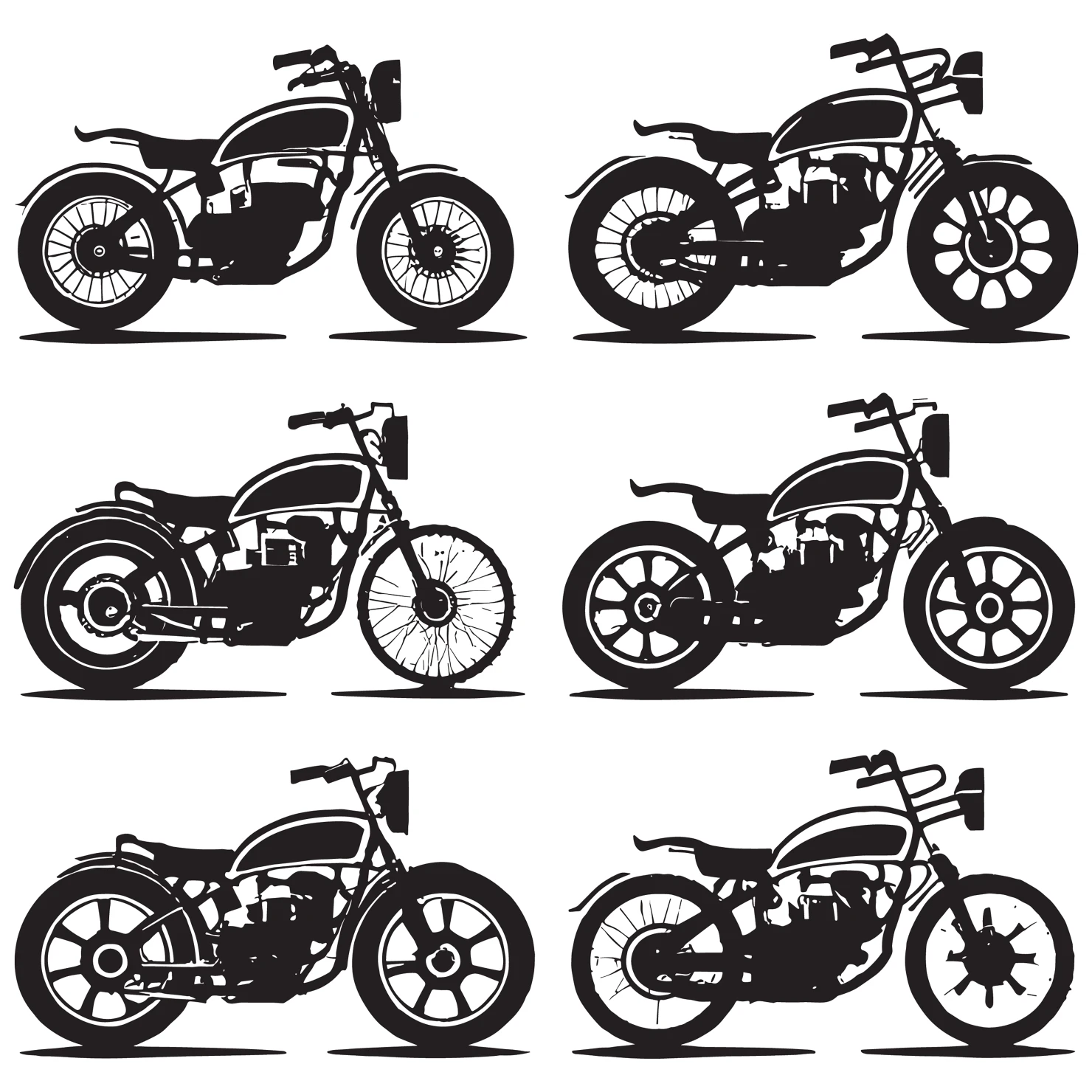 Bikes customizable silhouettes set design #35734