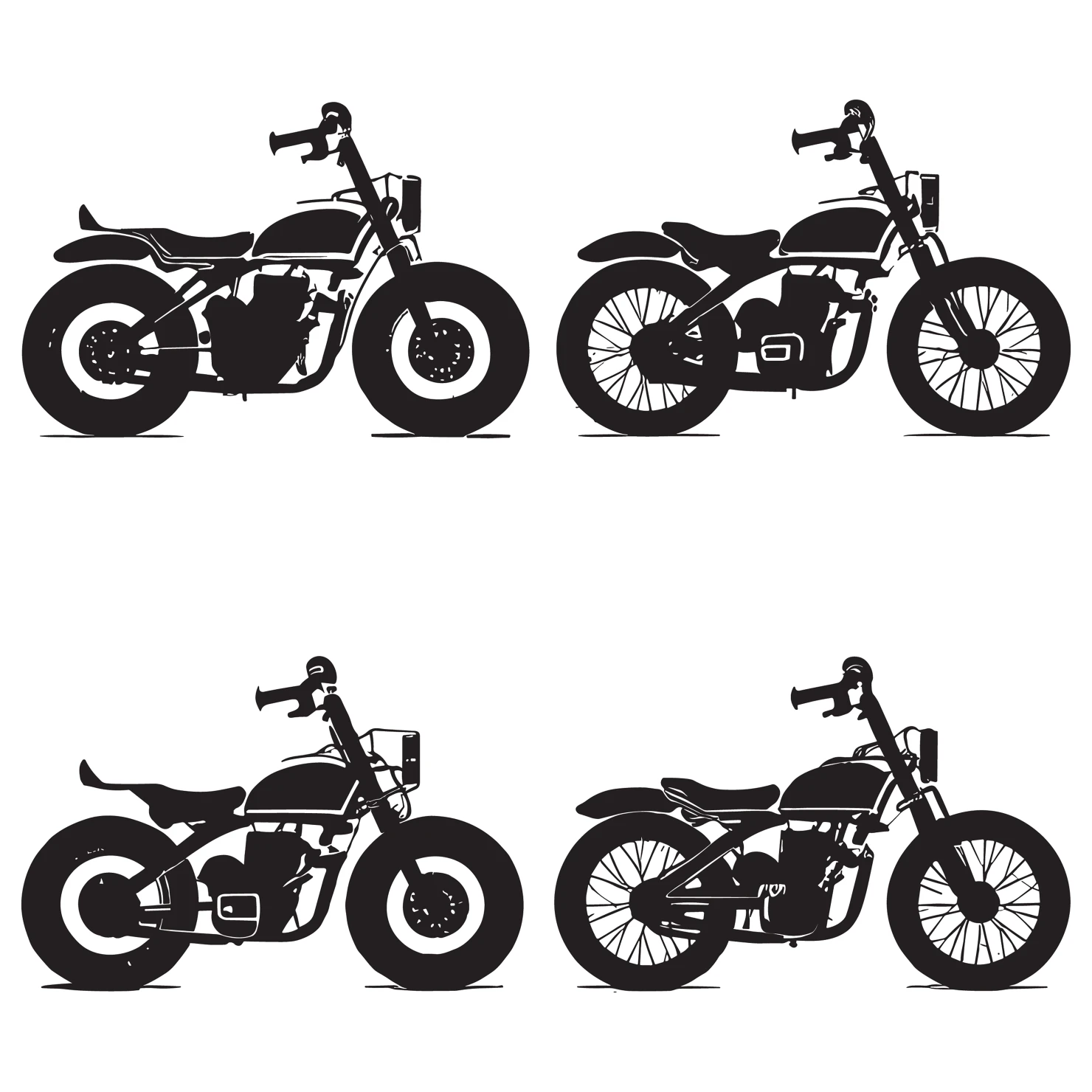 Bikes customizable silhouettes set design #35735