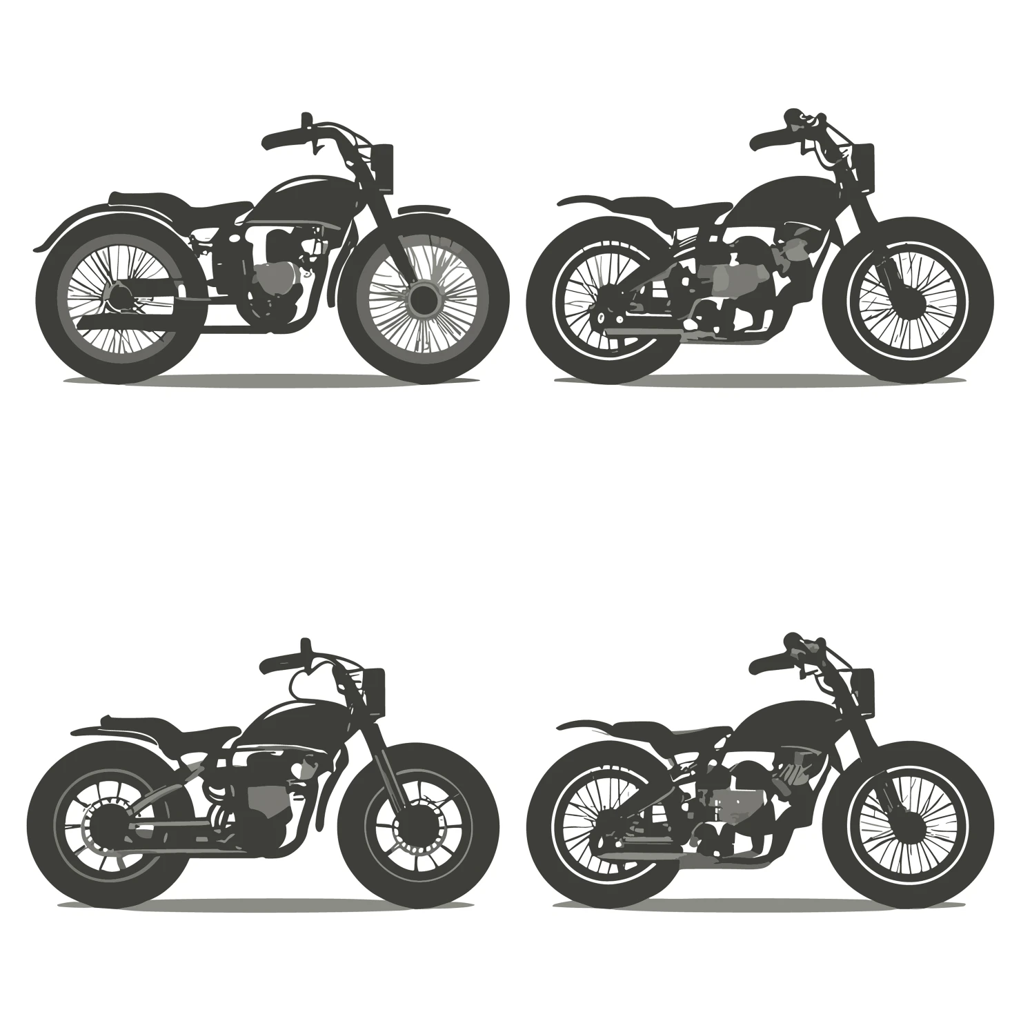 Bikes customizable silhouettes set design #35736