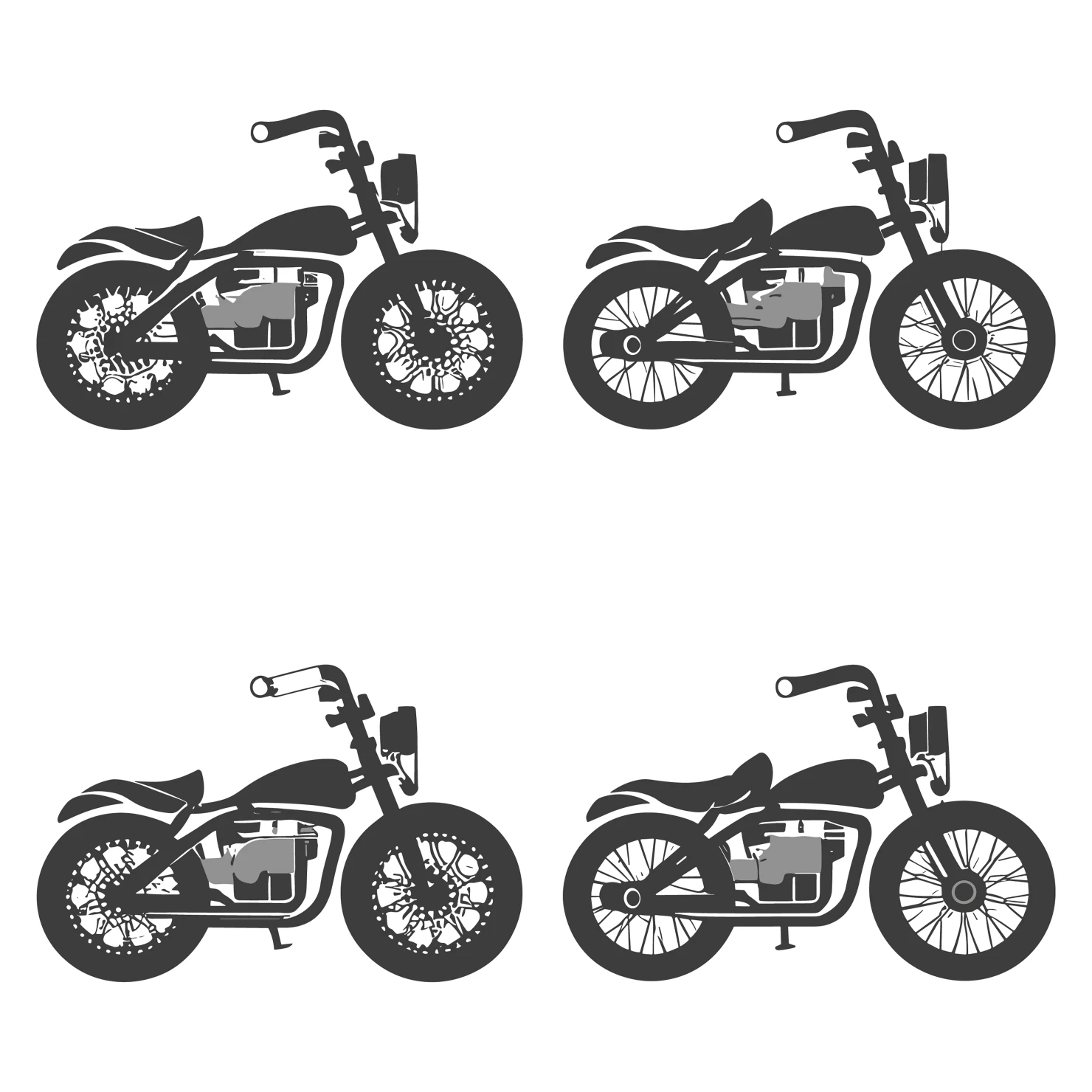 Bikes customizable silhouettes set design #35737