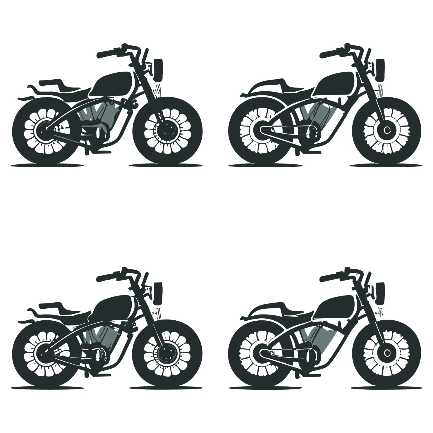 Bikes customizable silhouettes set design #35739