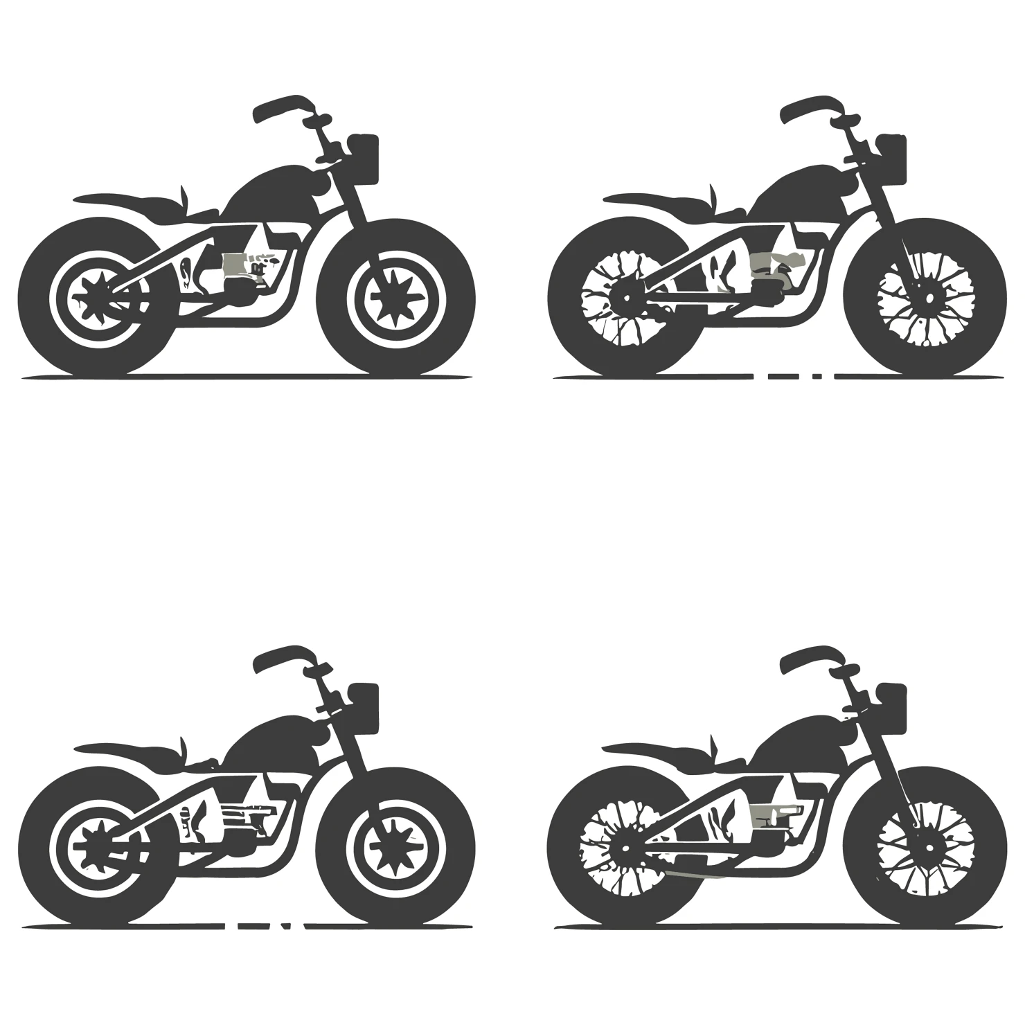 Bikes customizable silhouettes set design #35740