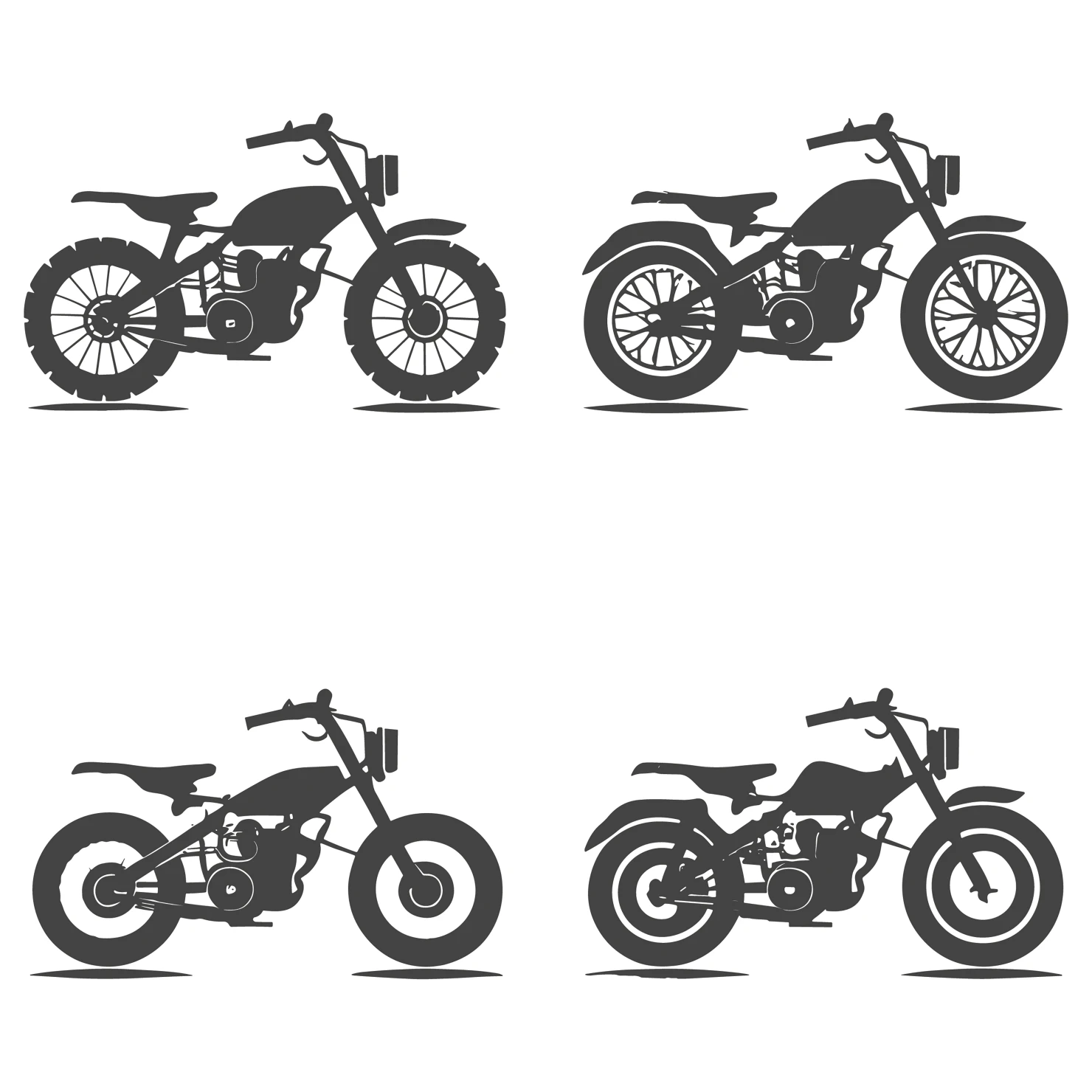 Bikes customizable silhouettes set design #35741