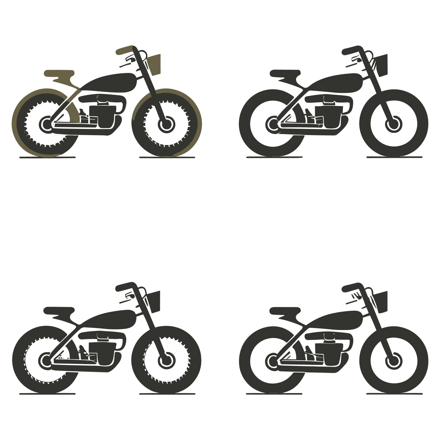Bikes customizable silhouettes set design #35742