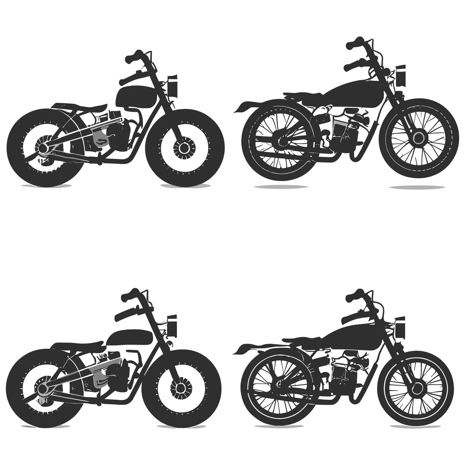 Bikes customizable silhouettes set design #35743