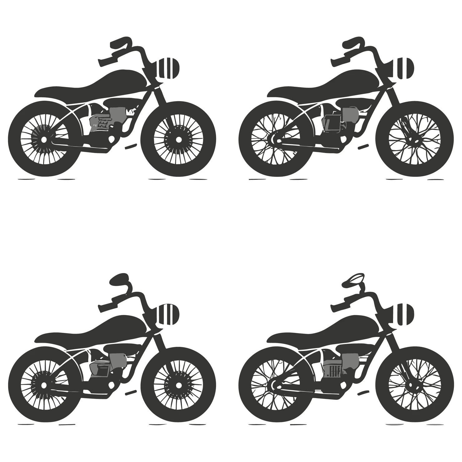 Bikes customizable silhouettes set design #35744