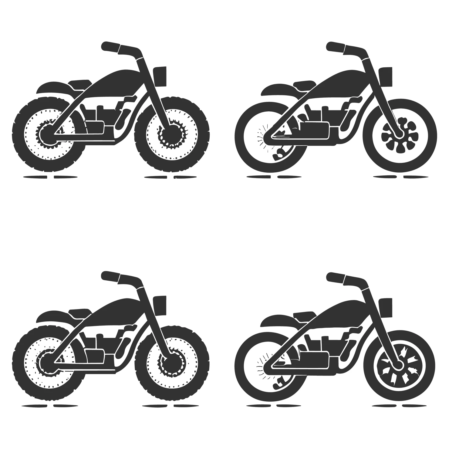 Bikes customizable silhouettes set design #35745