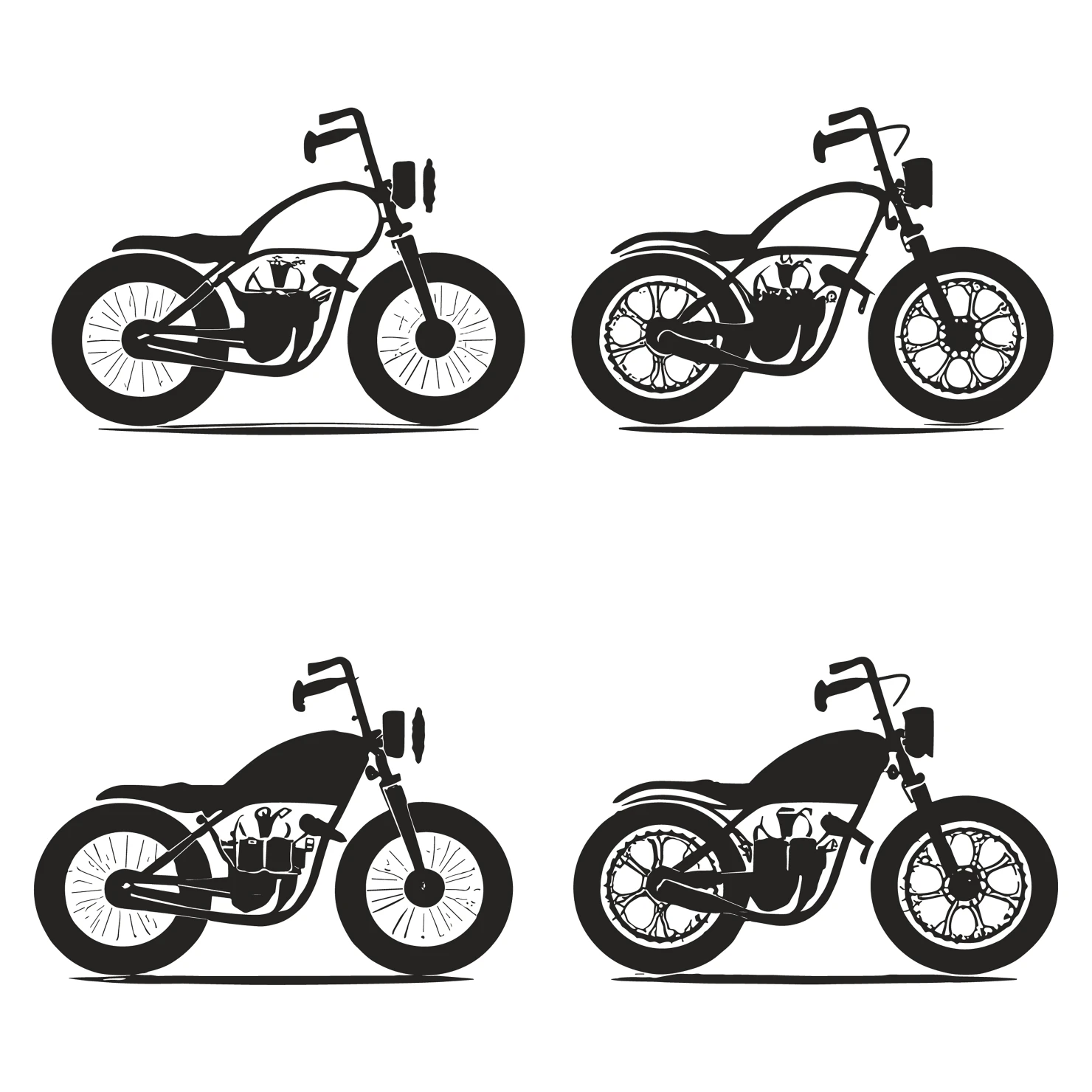 Bikes customizable silhouettes set design #35746