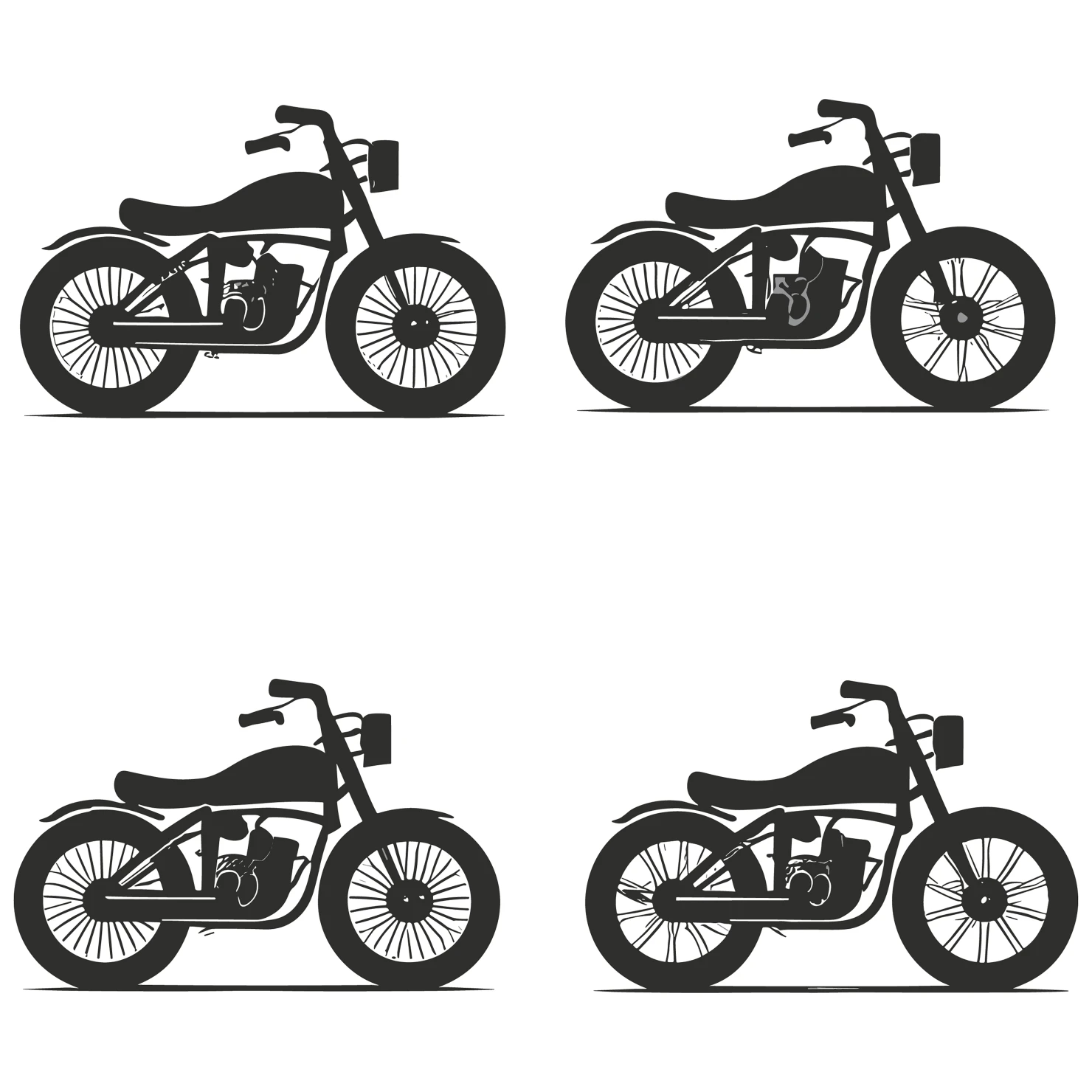 Bikes customizable silhouettes set design #35747