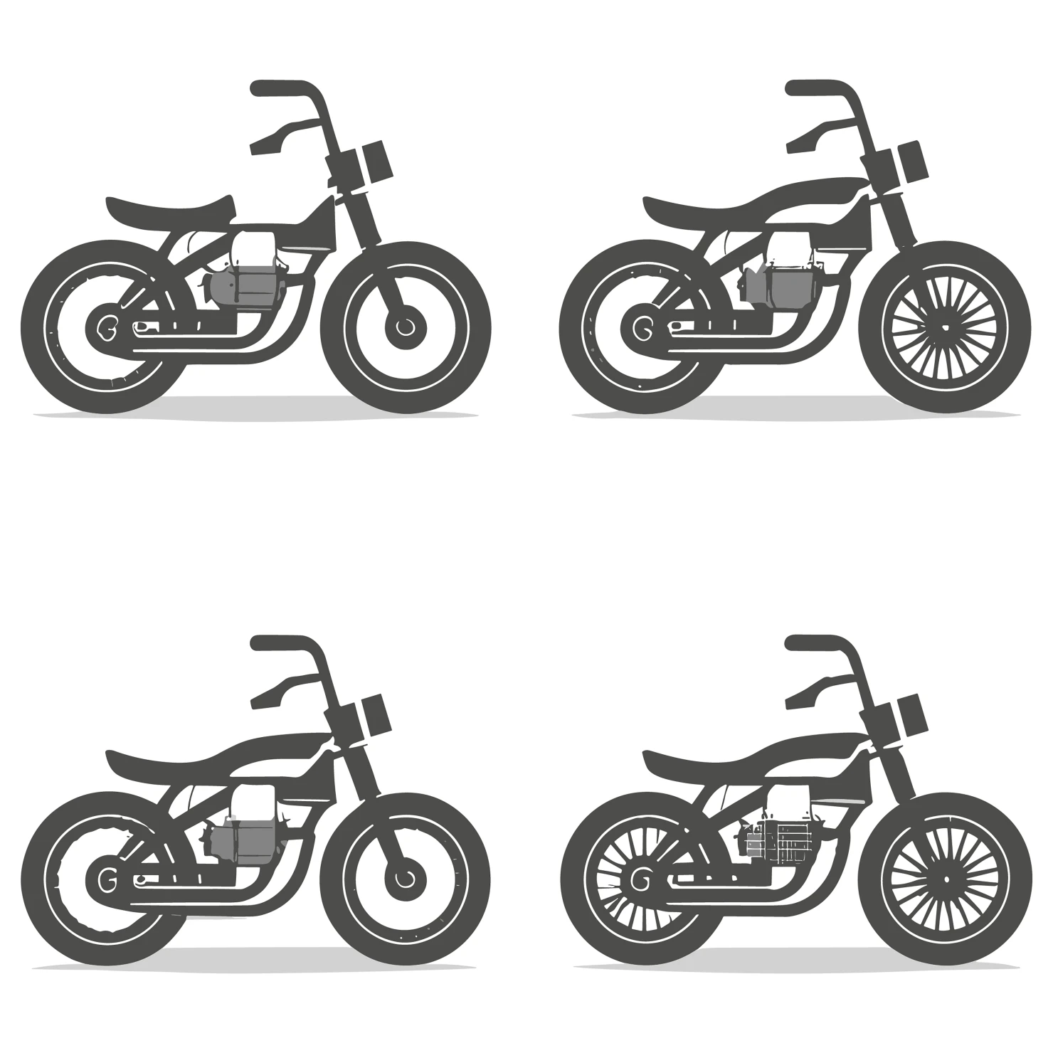 Bikes customizable silhouettes set design #35748