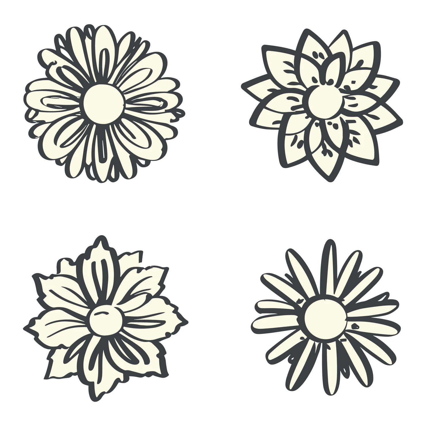 Flowers customizable clip art set design #35750