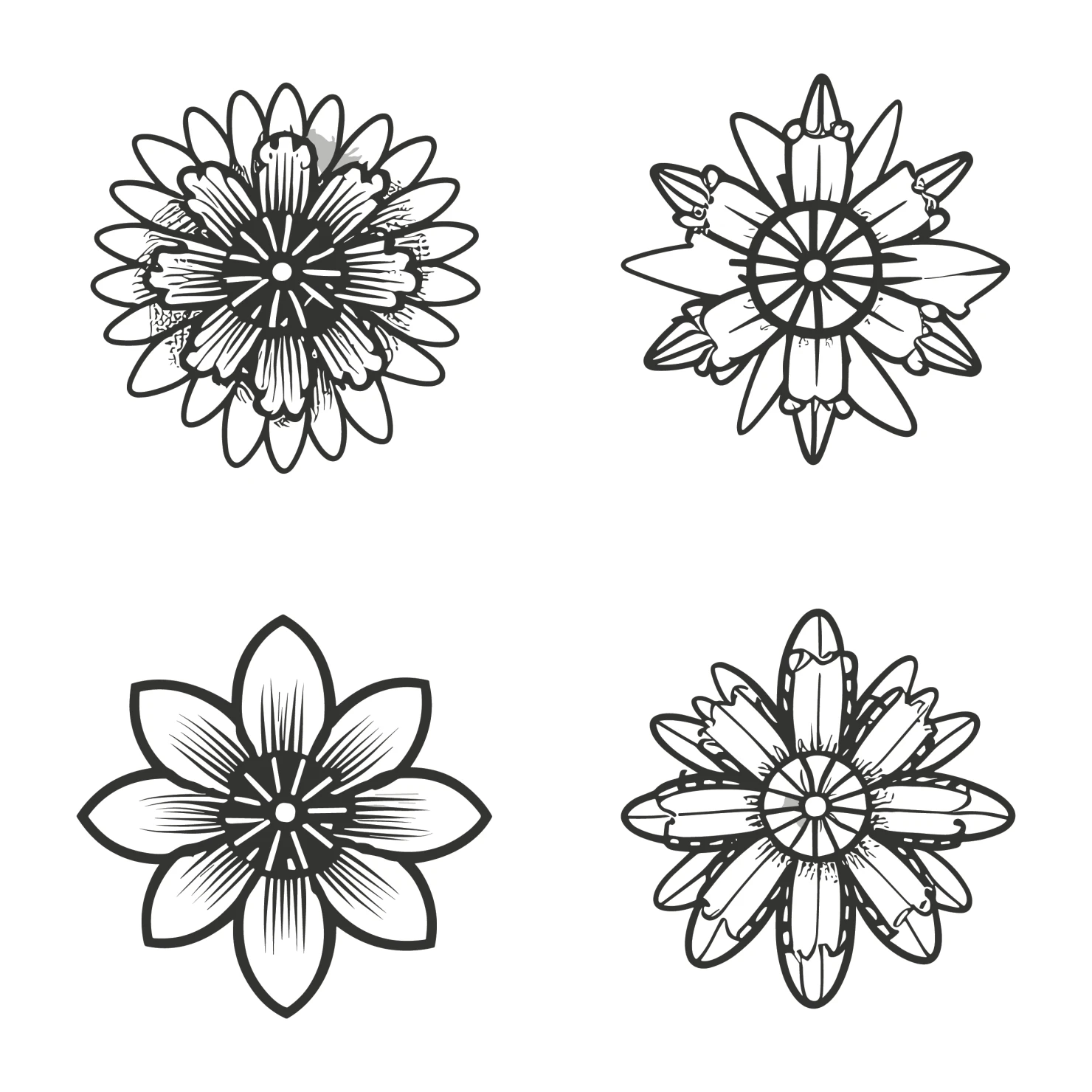 Flowers customizable clip art set design #35751
