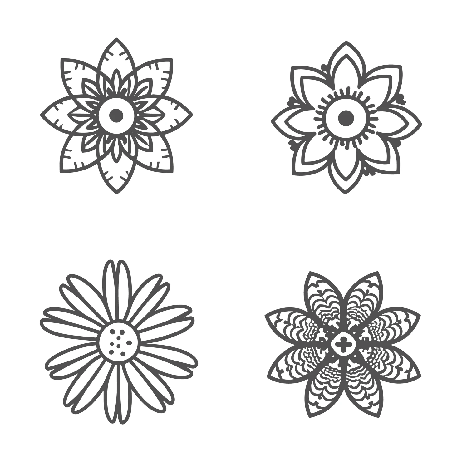 Flowers customizable clip art set design #35752