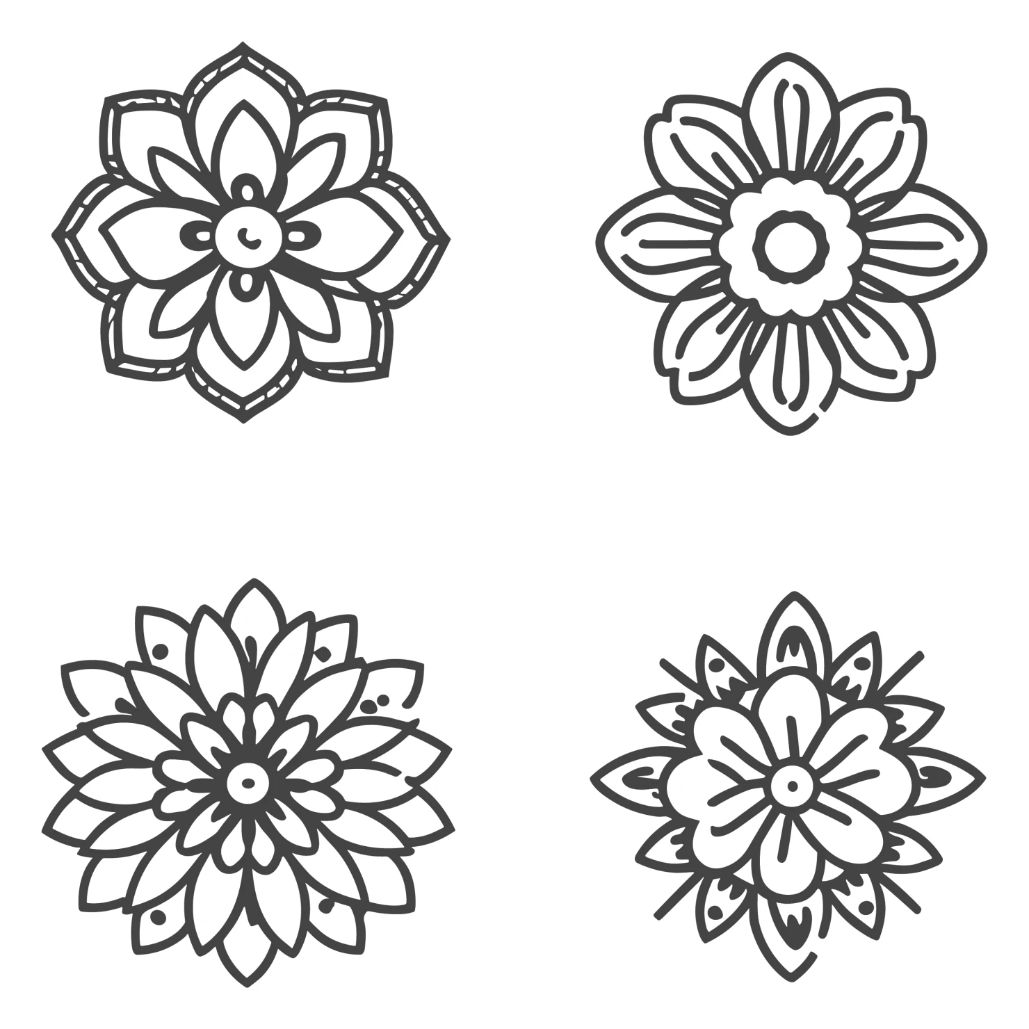 Flowers customizable clip art set design #35756