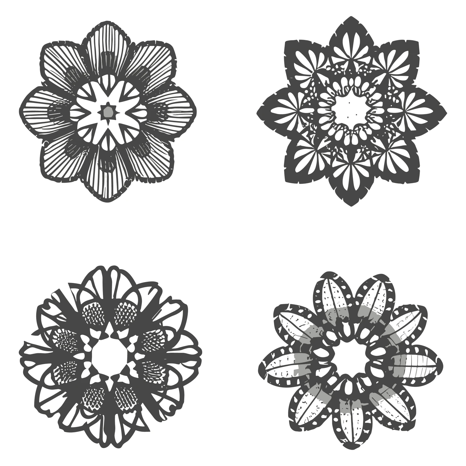 Flowers customizable clip art set design #35757