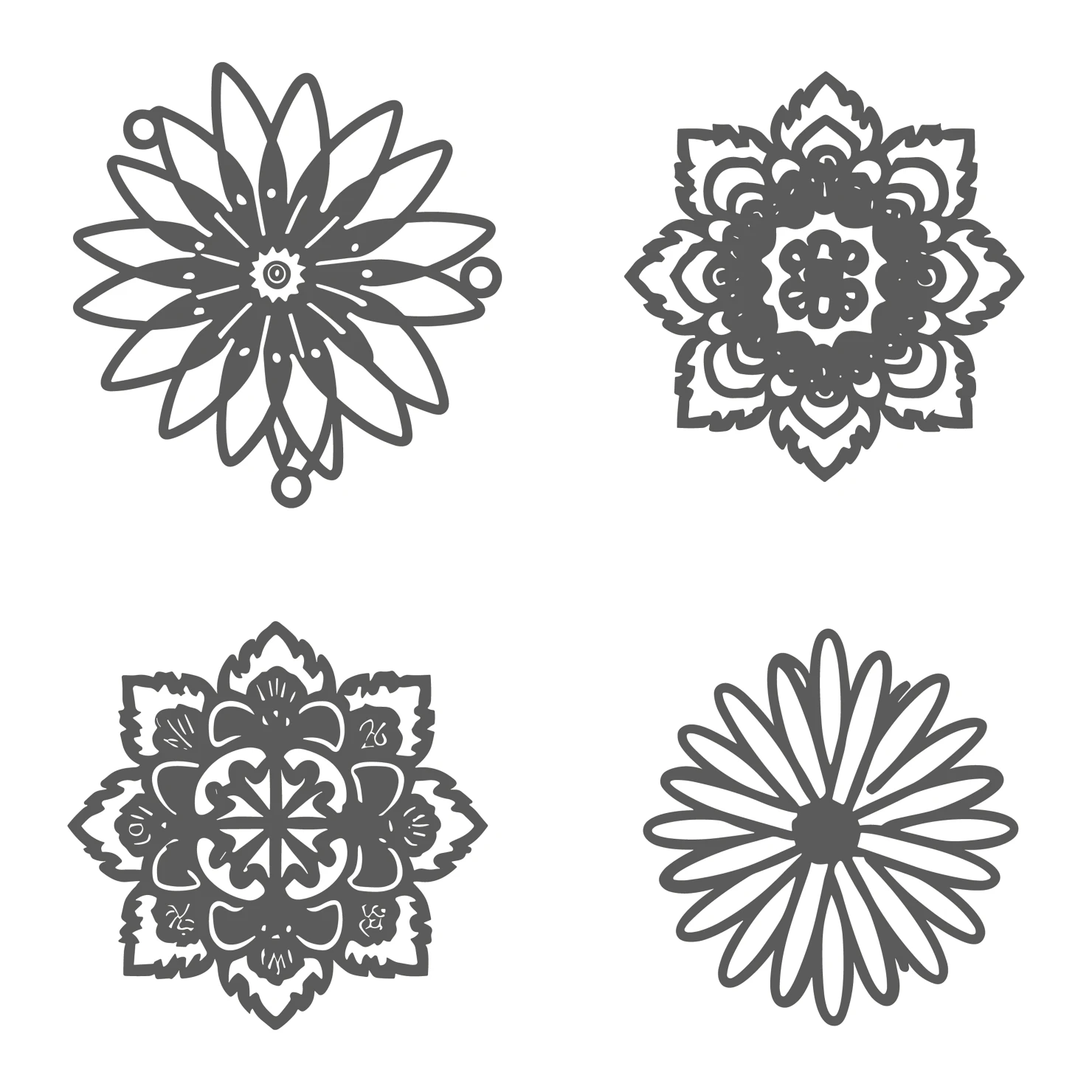 Flowers customizable clip art set design #35758