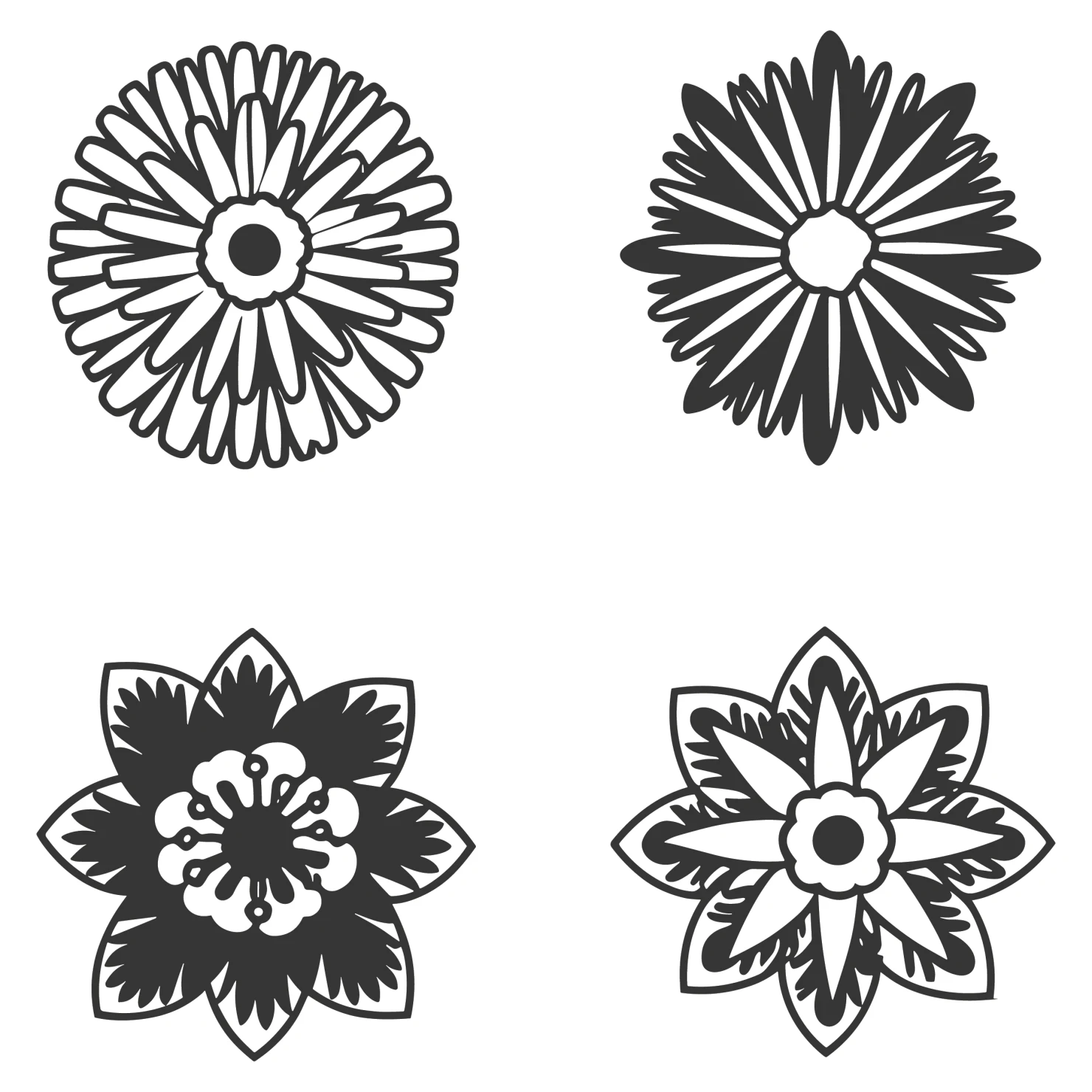 Flowers customizable clip art set design #35759