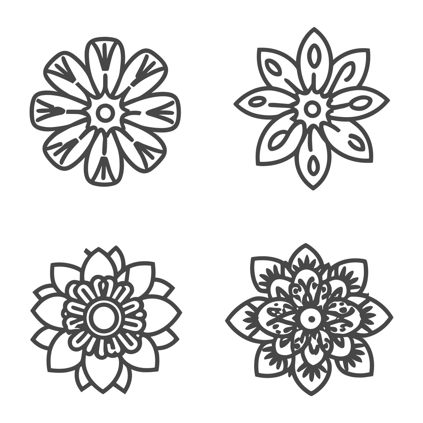 Flowers customizable clip art set design #35760