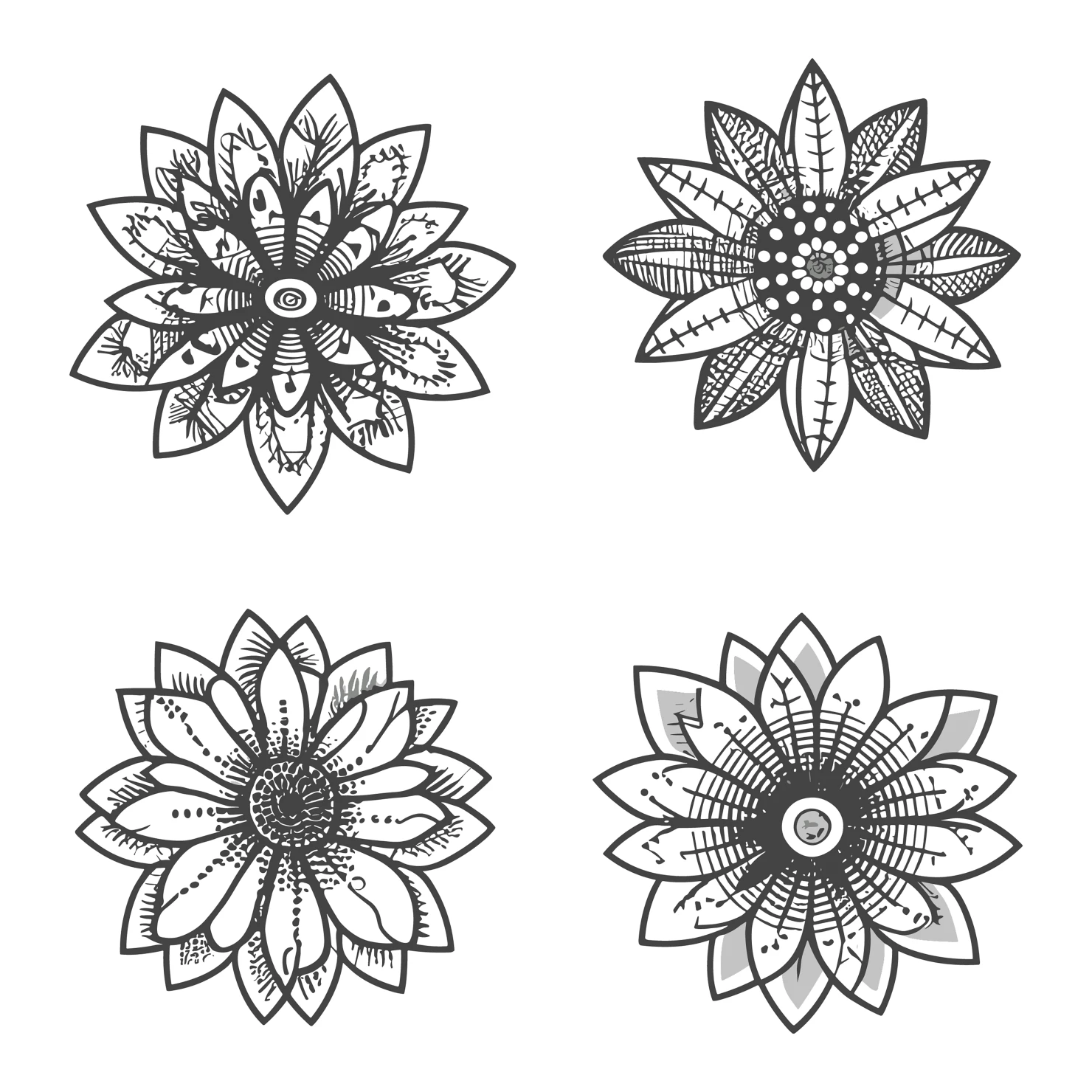 Flowers customizable clip art set design #35761