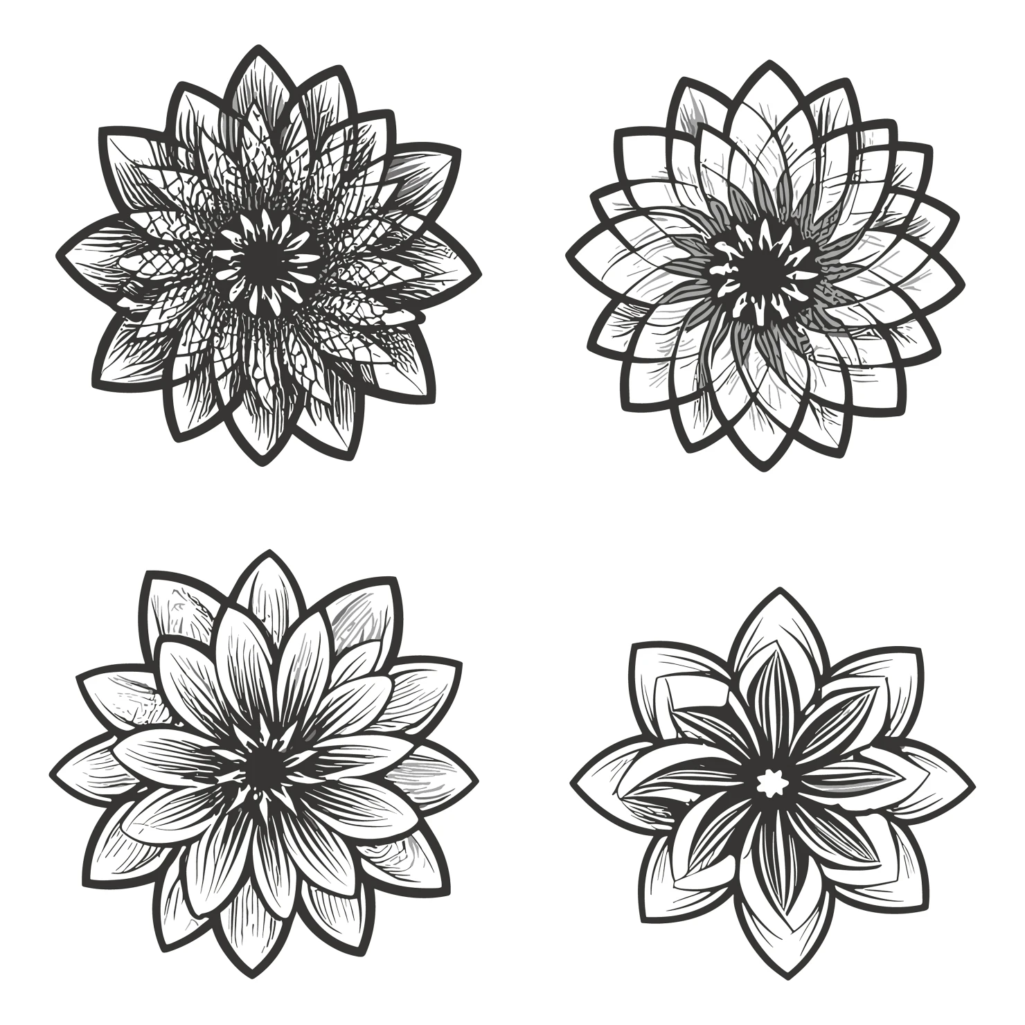 Flowers customizable clip art set design #35762