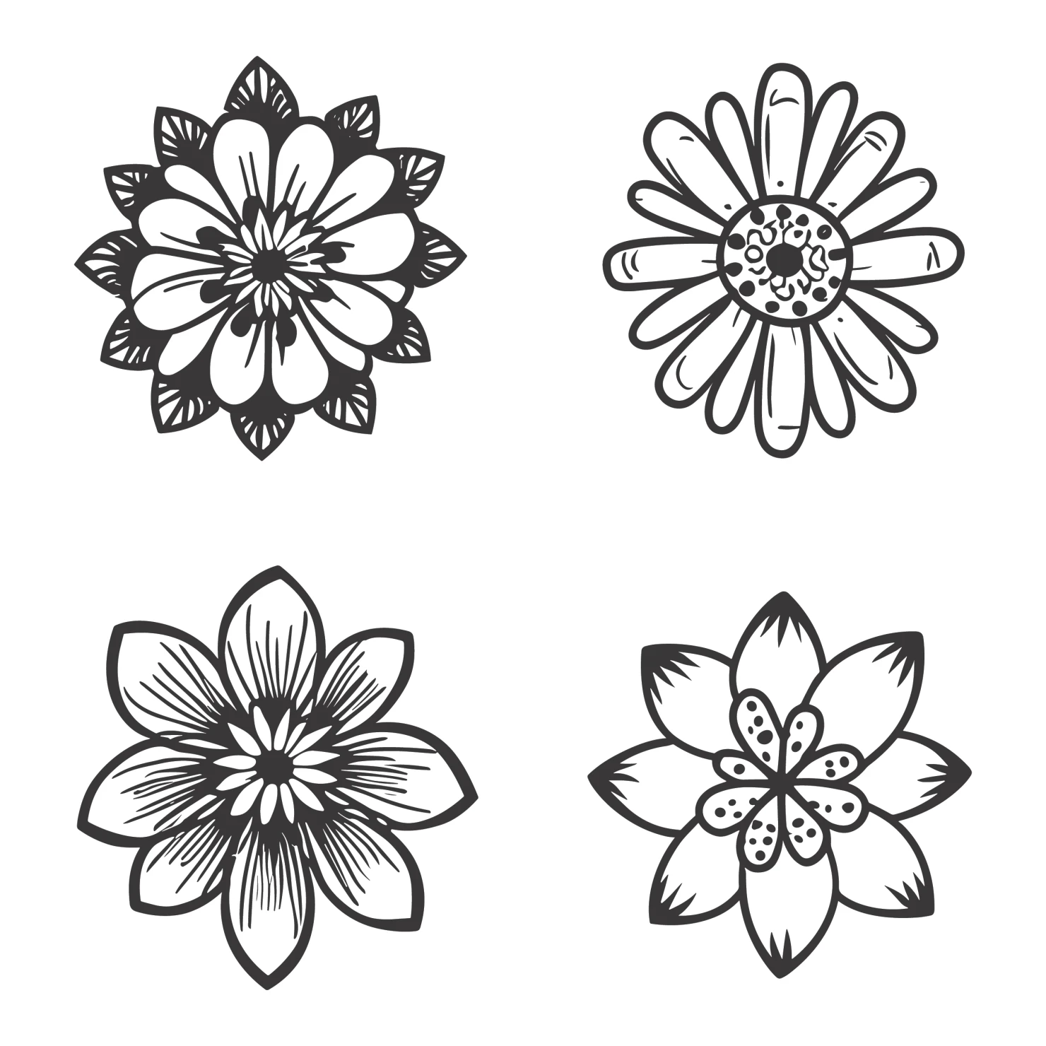 Flowers customizable clip art set design #35764