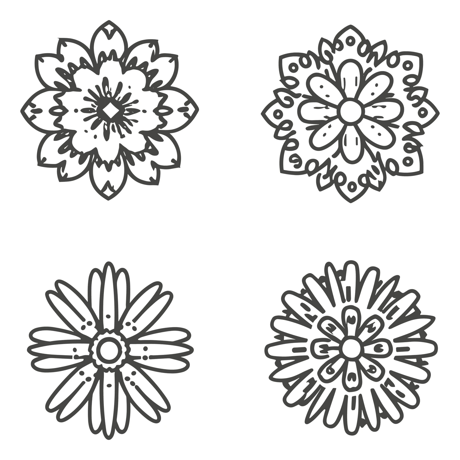 Flowers customizable clip art set design #35765