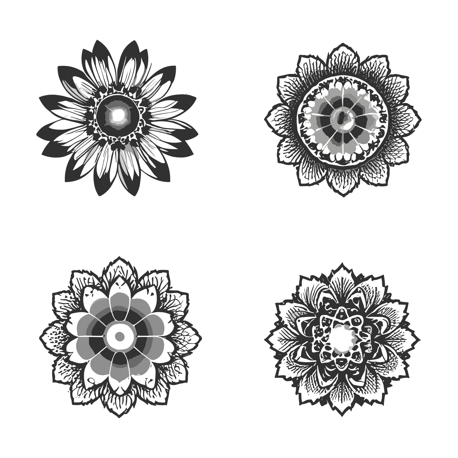 Flowers customizable clip art set design #35766