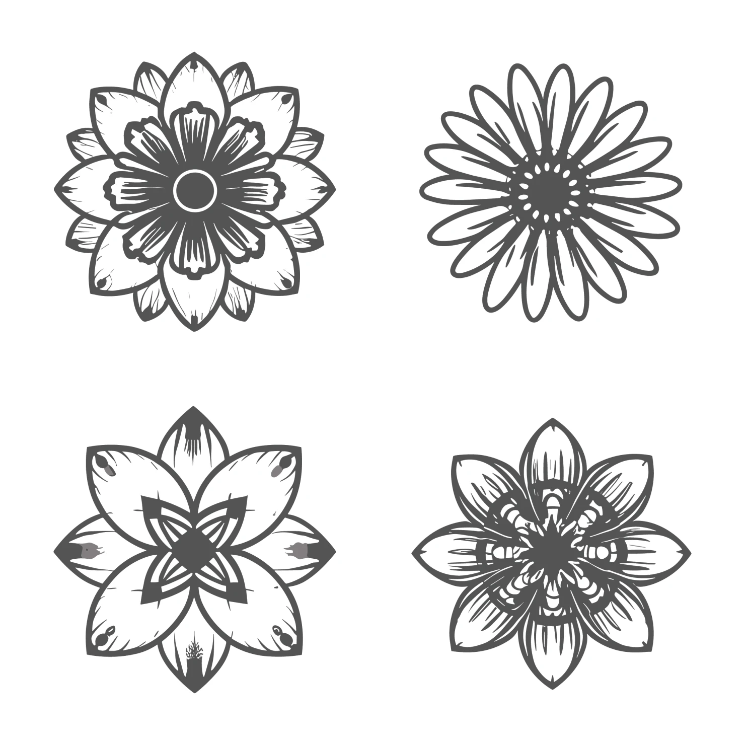 Flowers customizable clip art set design #35768