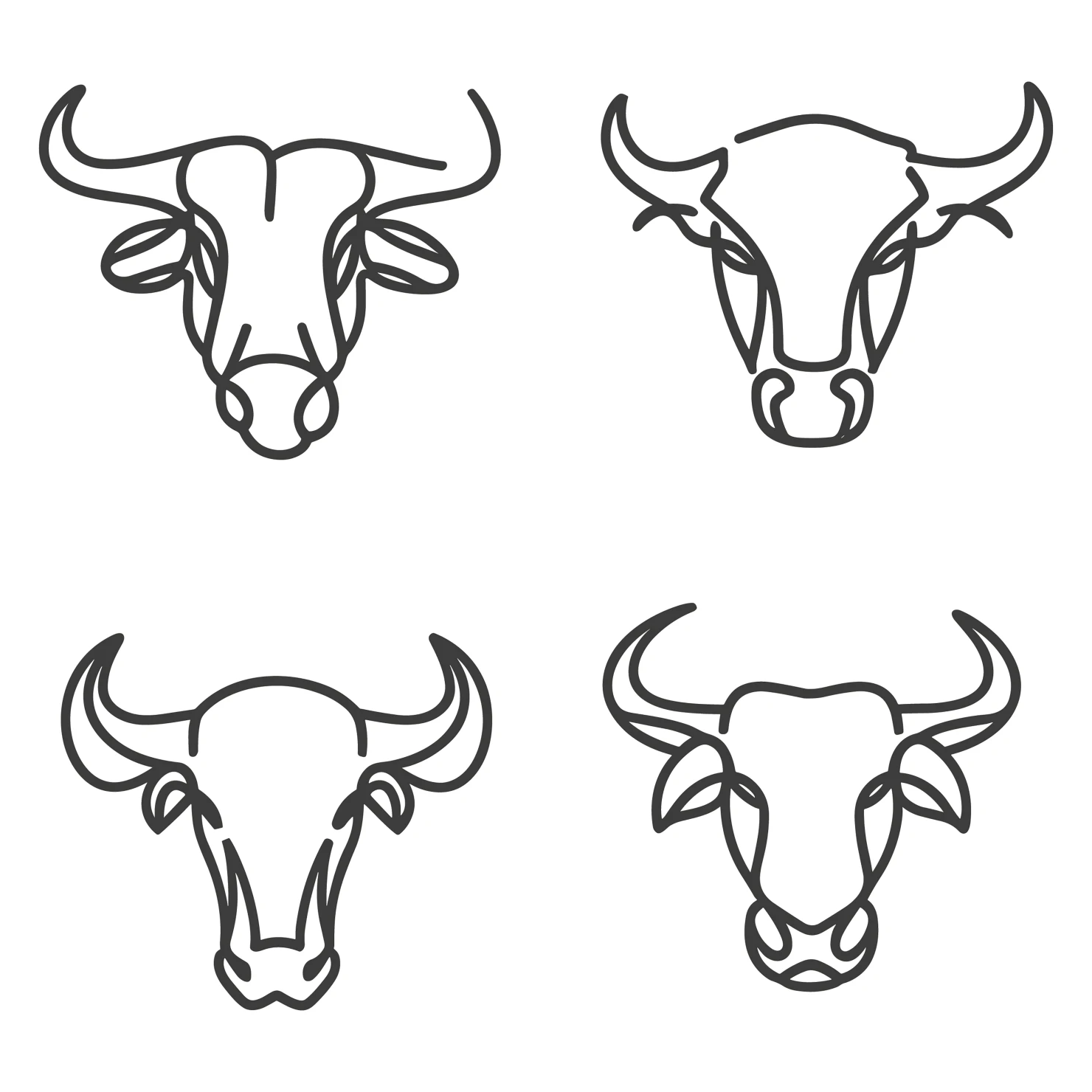 Bull customizable icon set design #35773