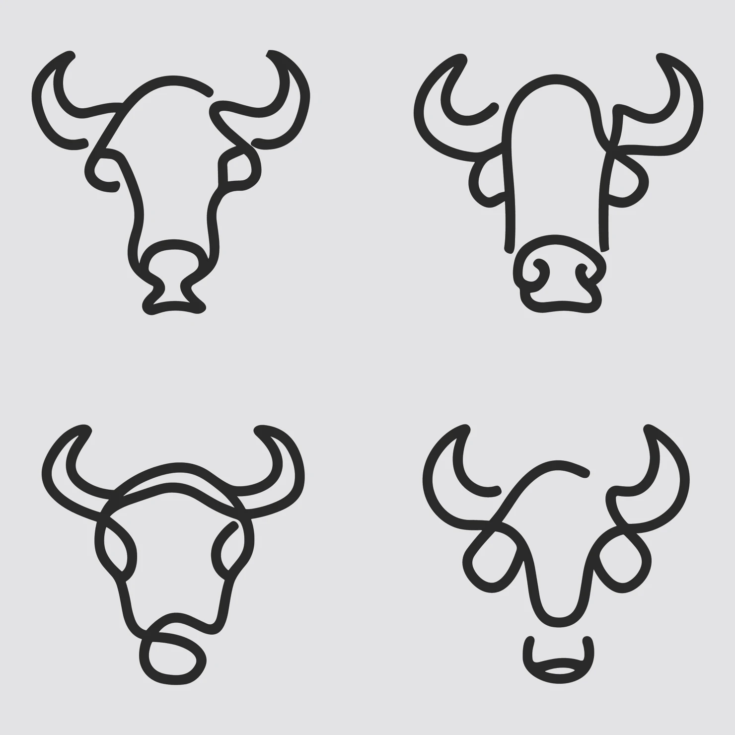 Bull customizable icon set design #35775
