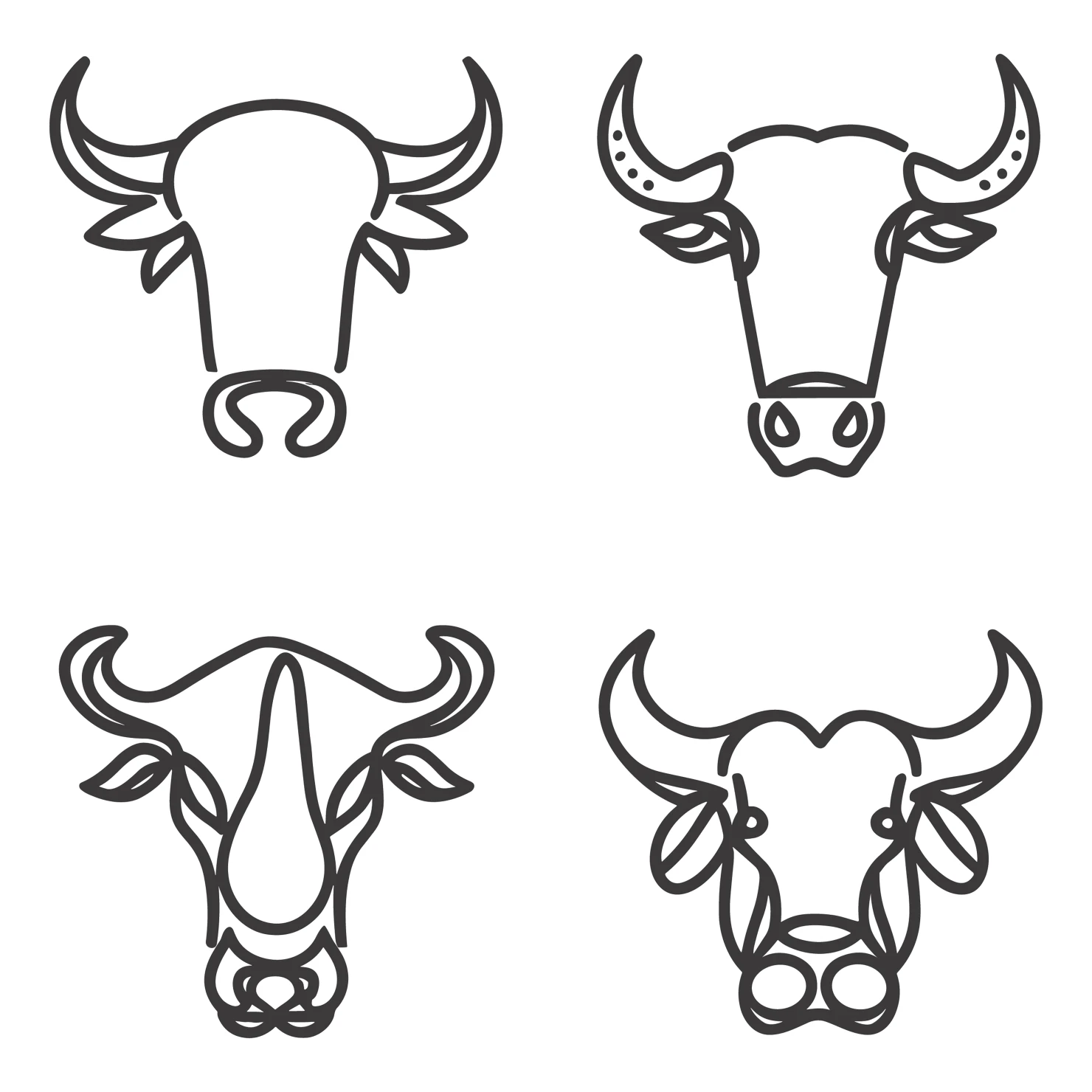Bull customizable icon set design #35778