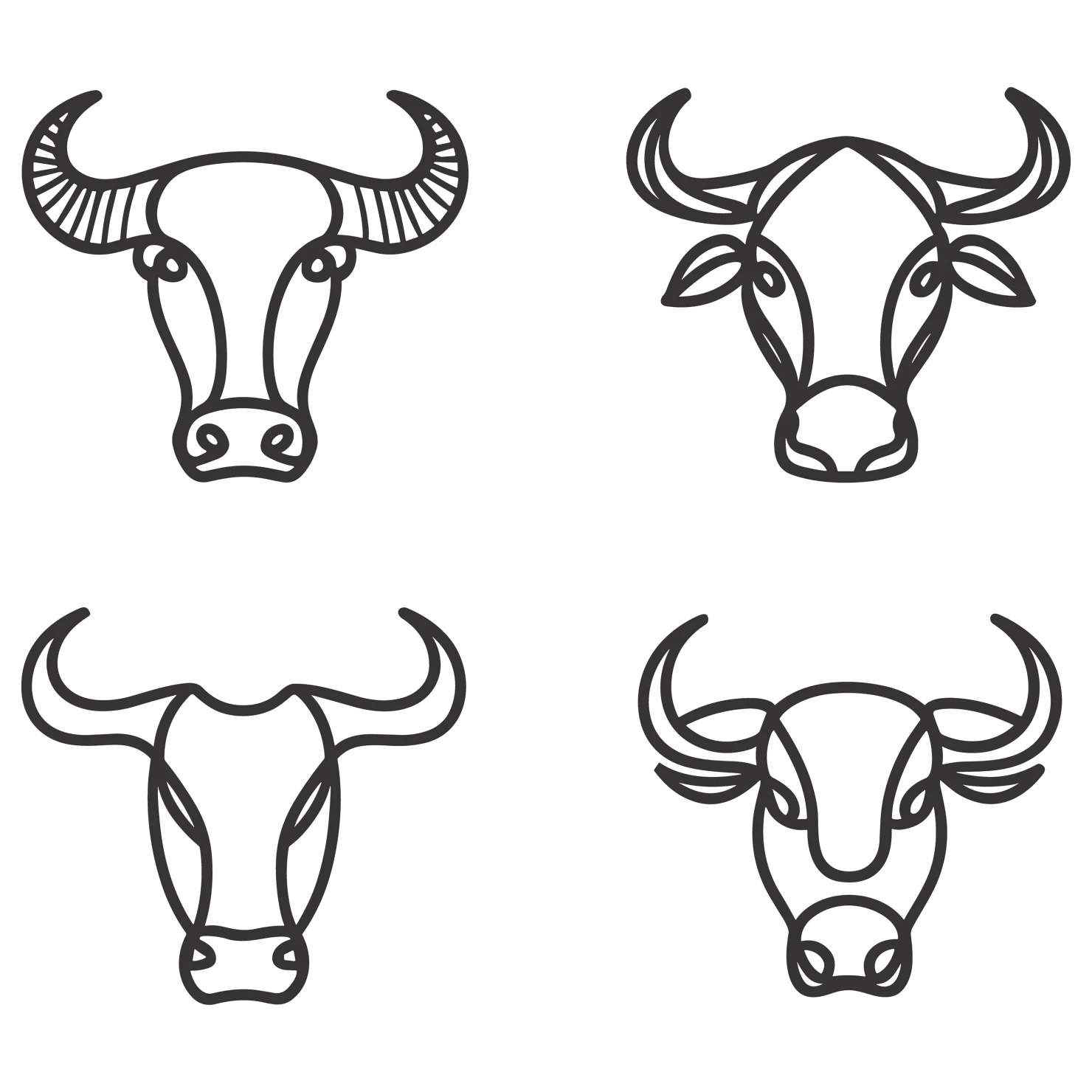 Bull customizable icon set design #35779