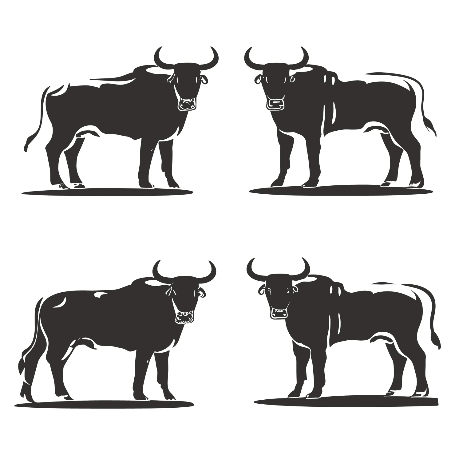 Bull customizable silhouettes set design #35782