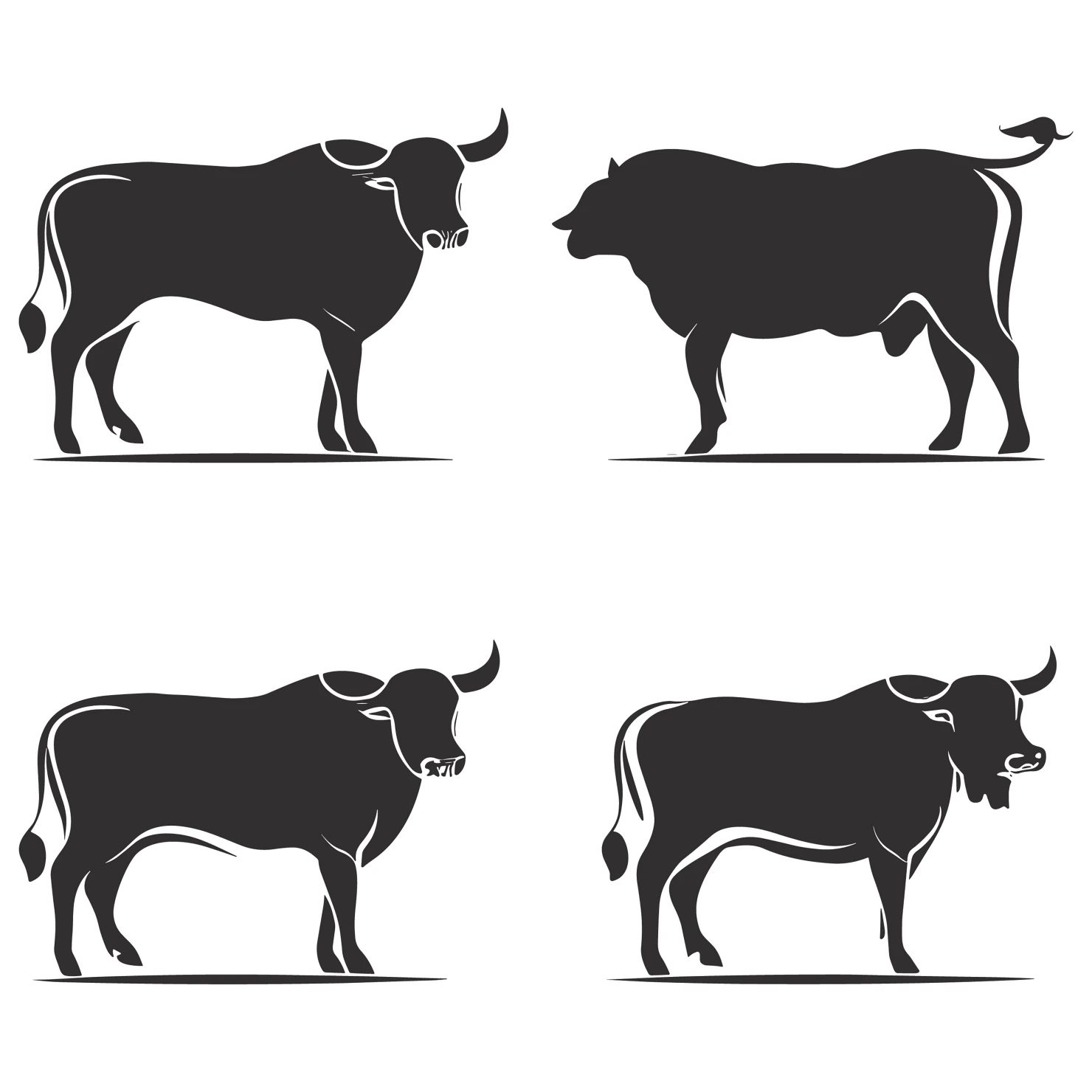 Bull customizable silhouettes set design #35785
