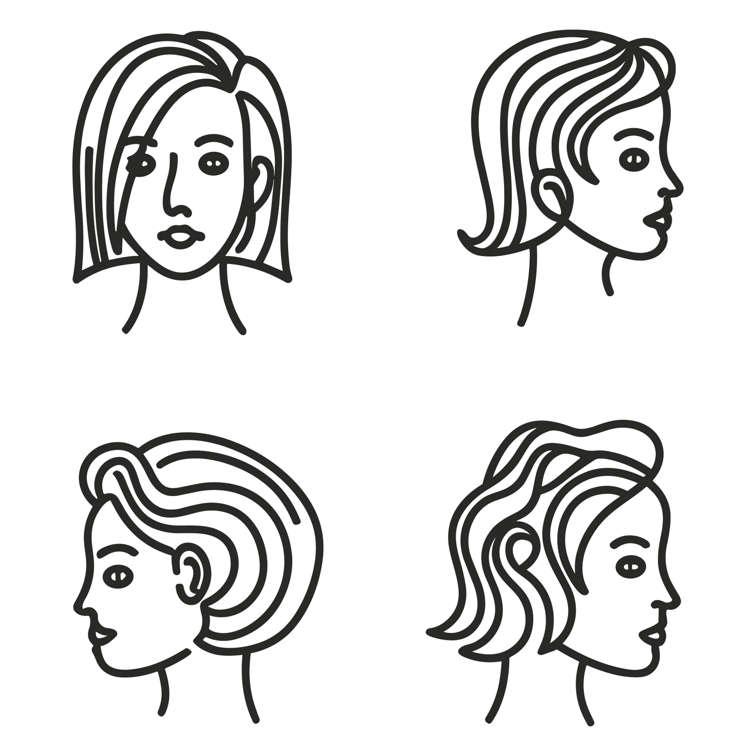 Women customizable icon set design #35788