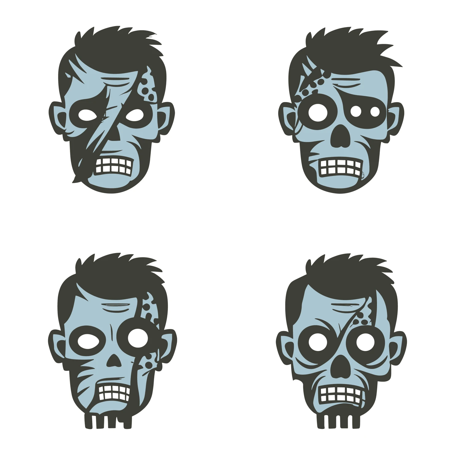 Zombie customizable icon set design #35806