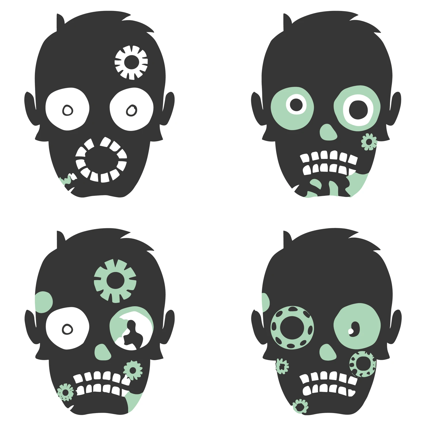 Zombie customizable icon set design #35808