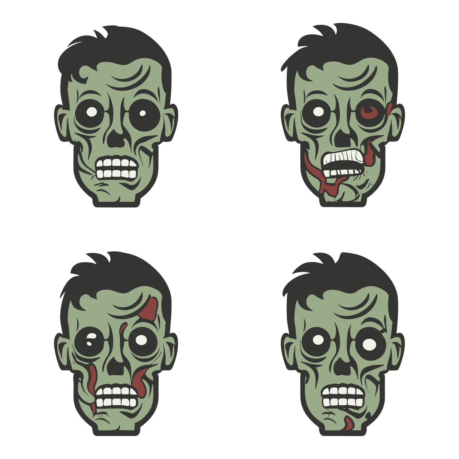 Zombie customizable icon set design #35810