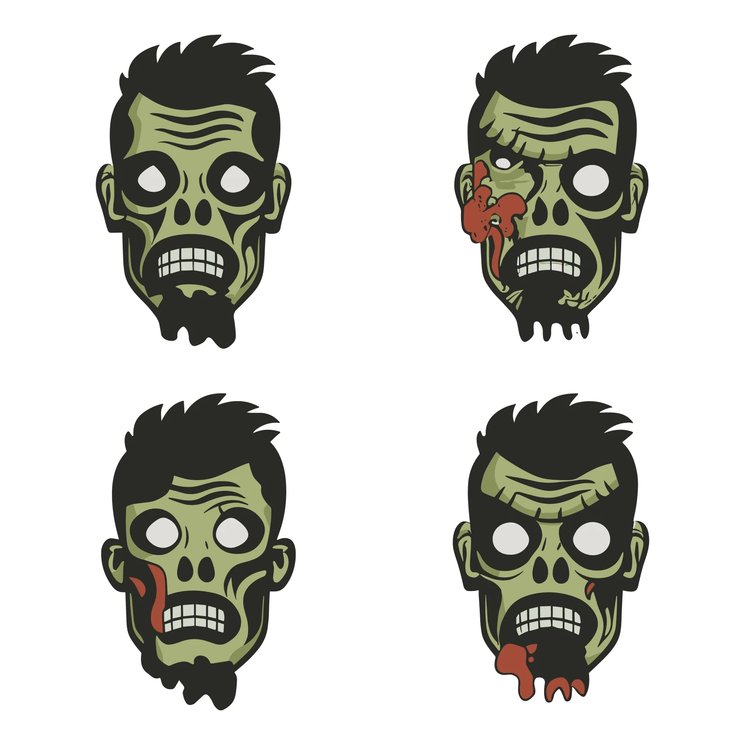 Zombie customizable icon set design #35813