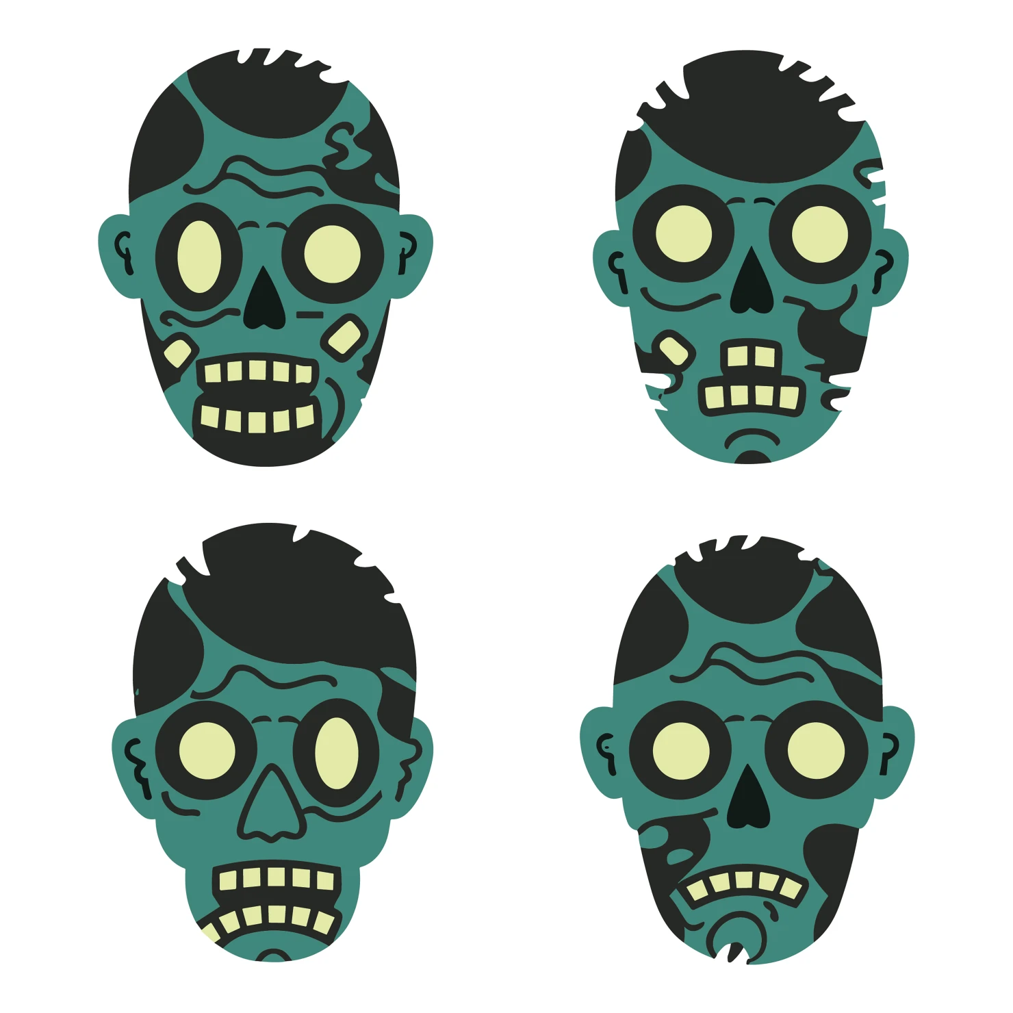 Zombie customizable icon set design #35814