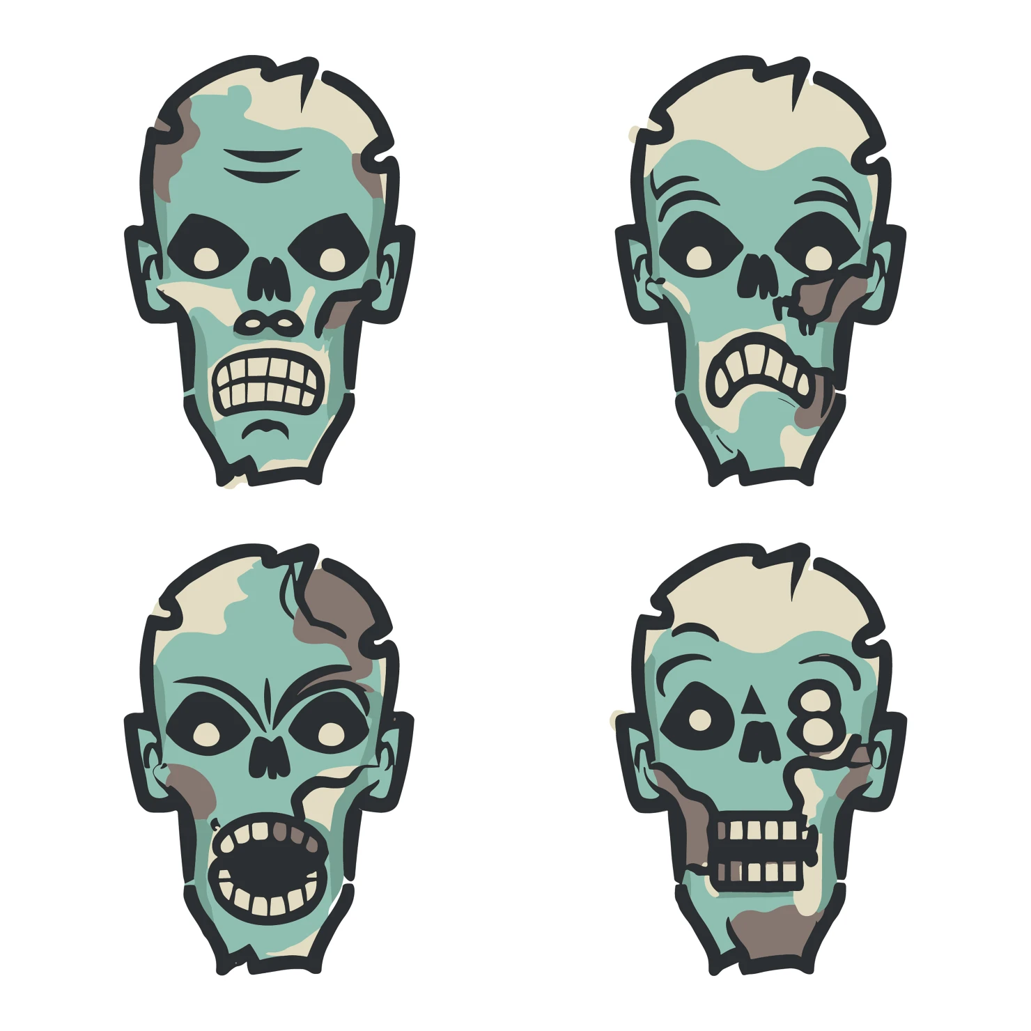 Zombie customizable icon set design #35816