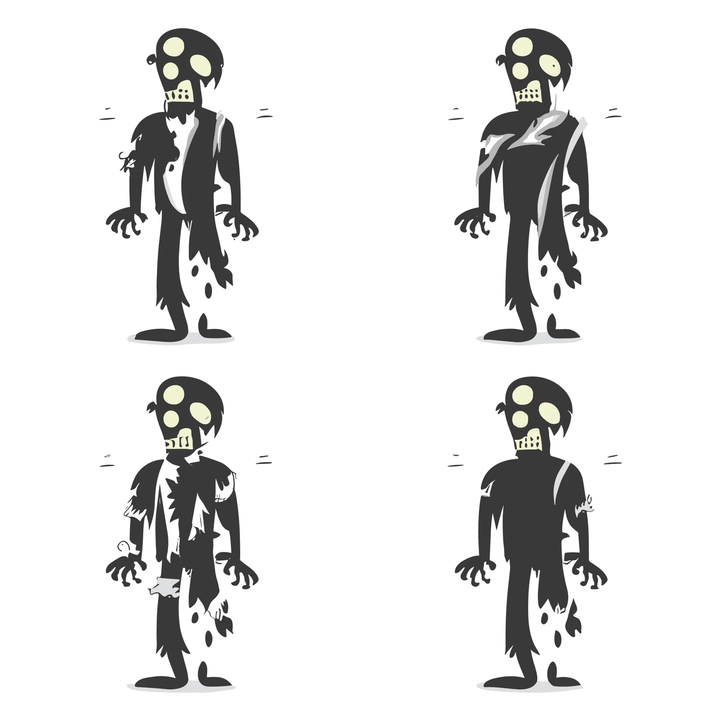 Zombie customizable silhouettes set design #35818