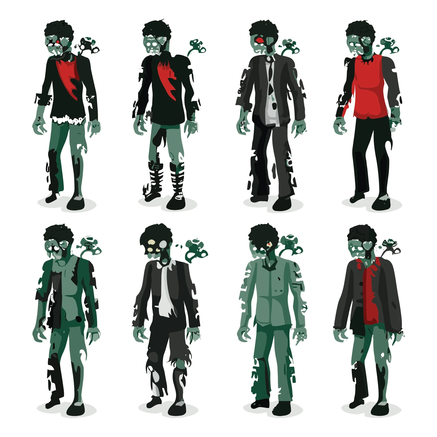 Zombie customizable icon set design #35824